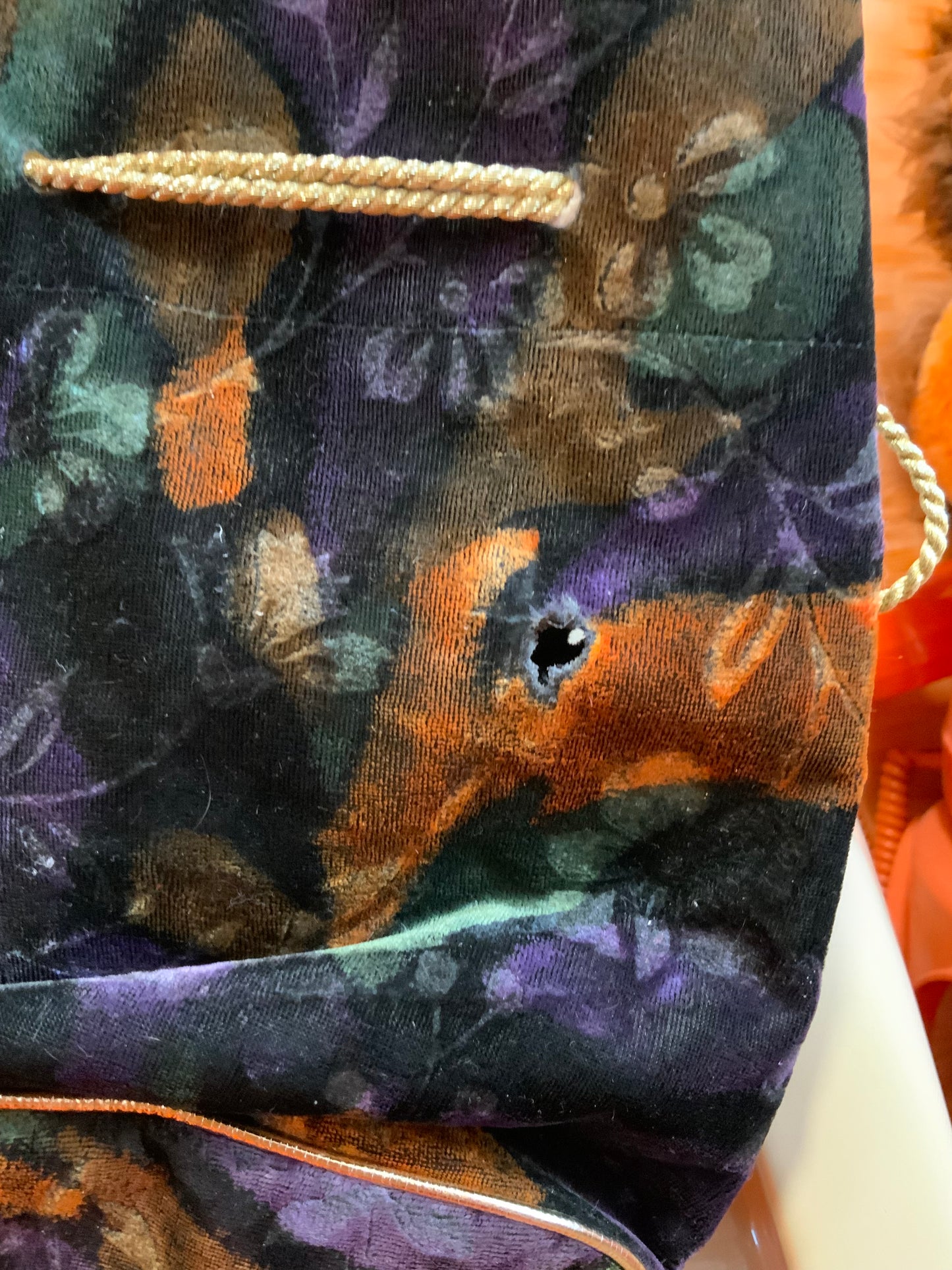 Sac à Main bourse Motifs Fleurs velours Vintage 1990