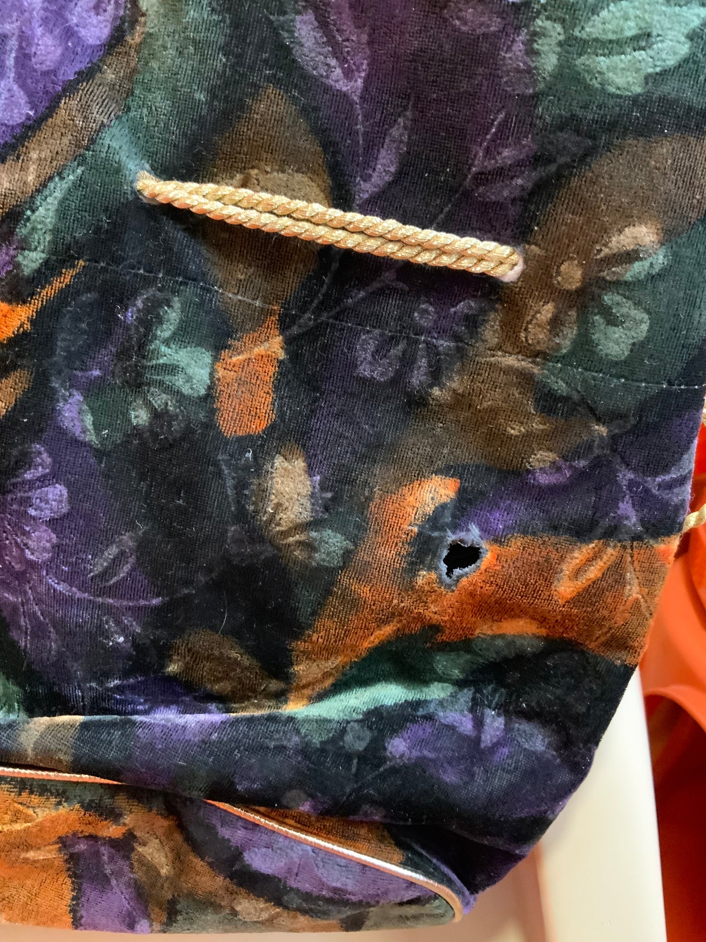 Sac à Main bourse Motifs Fleurs velours Vintage 1990