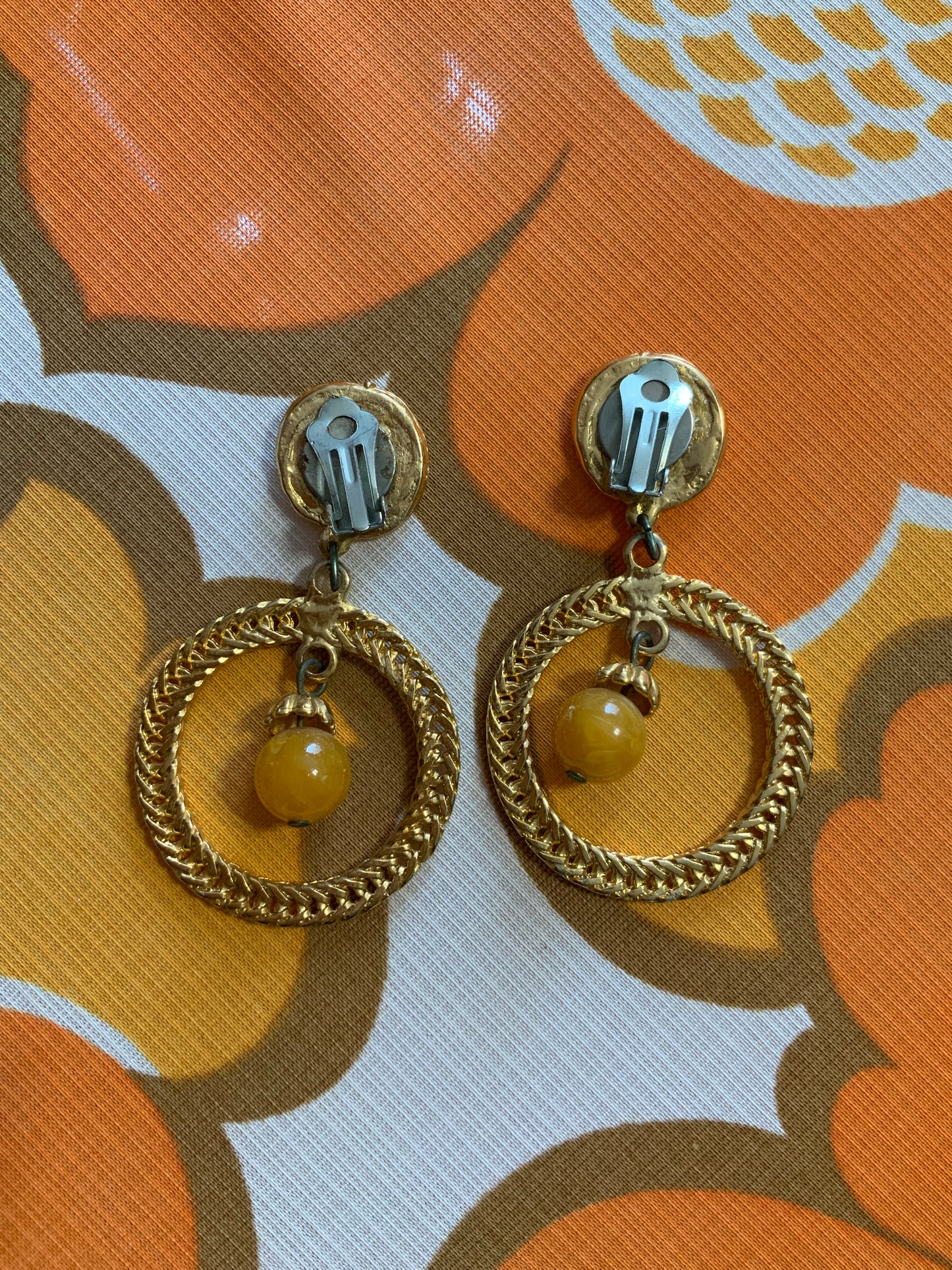Boucles d’oreilles Créoles avec petites perles Chic 1980 Métal