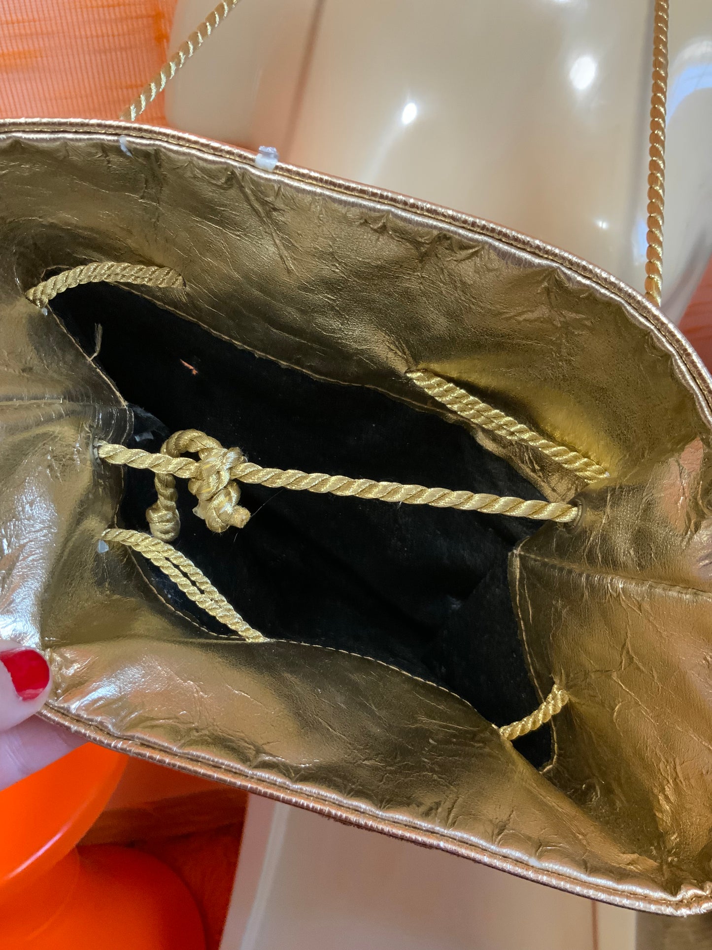 Sac à Main bourse Motifs Fleurs velours Vintage 1990