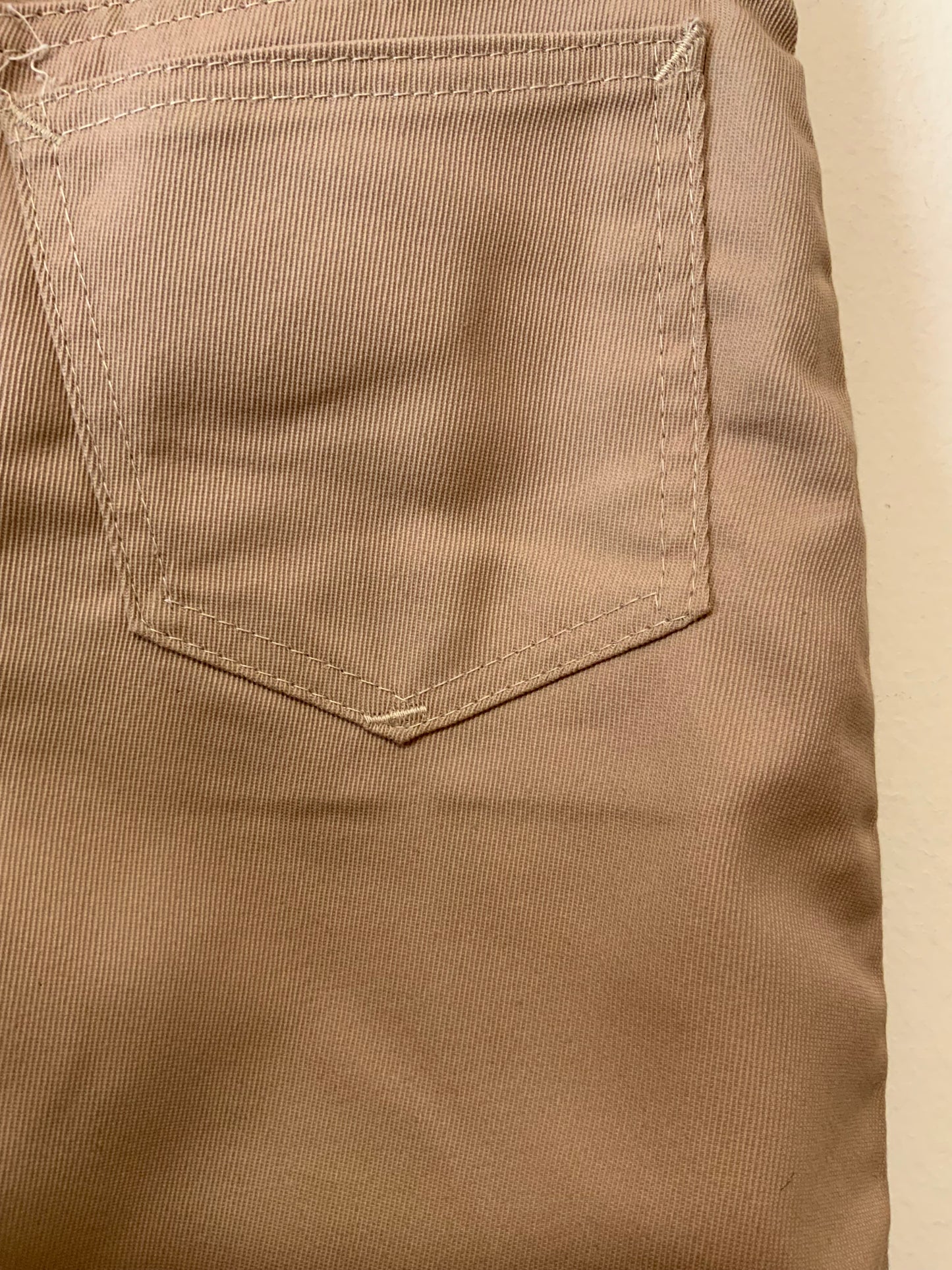 Pantalon Façon denim rose pastel avec surpiqûres Deadstock 1980 Neuf