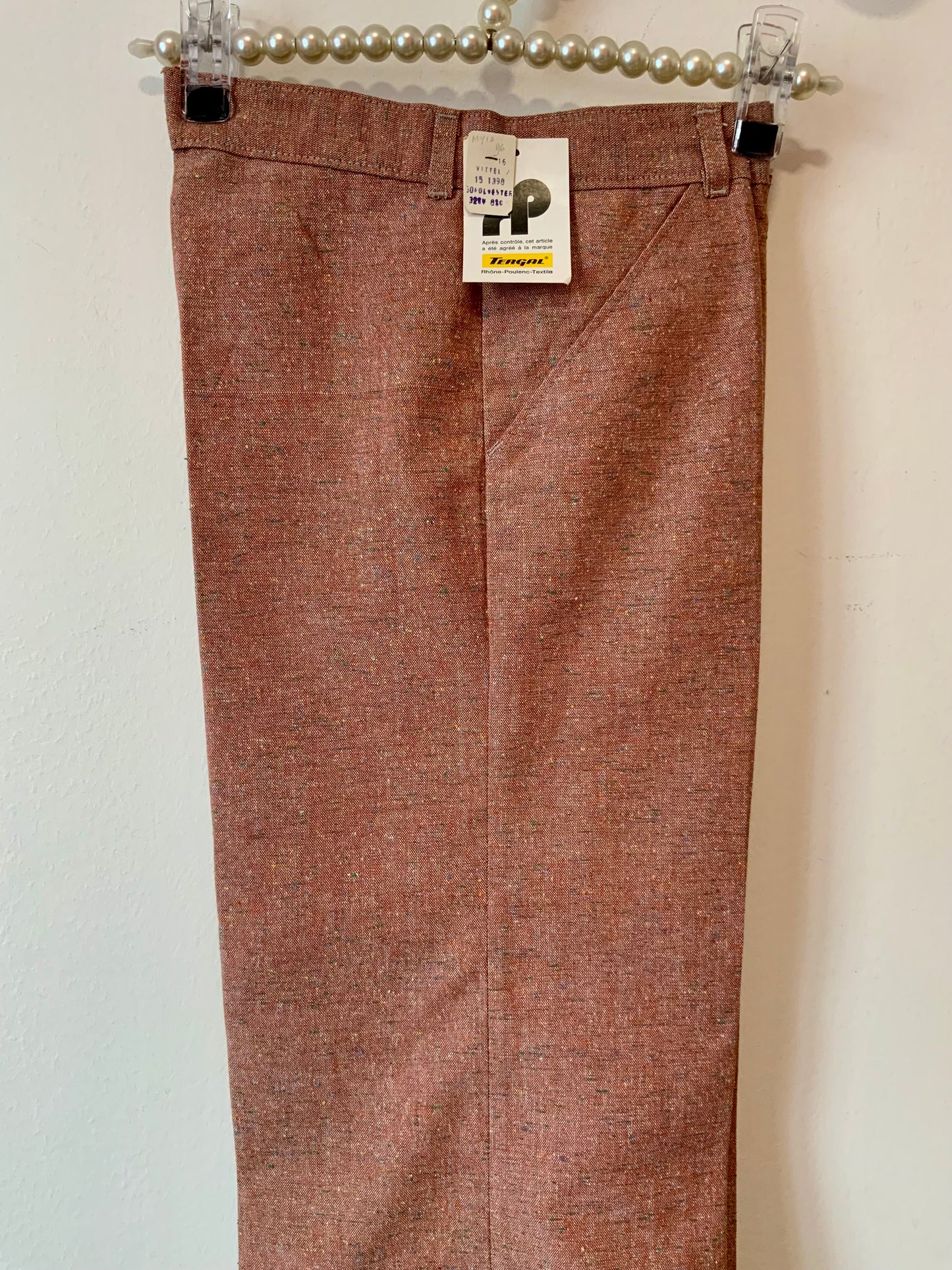 Pantalon toile Pattes d’éléphant Vintage Tergal Neuf 1970