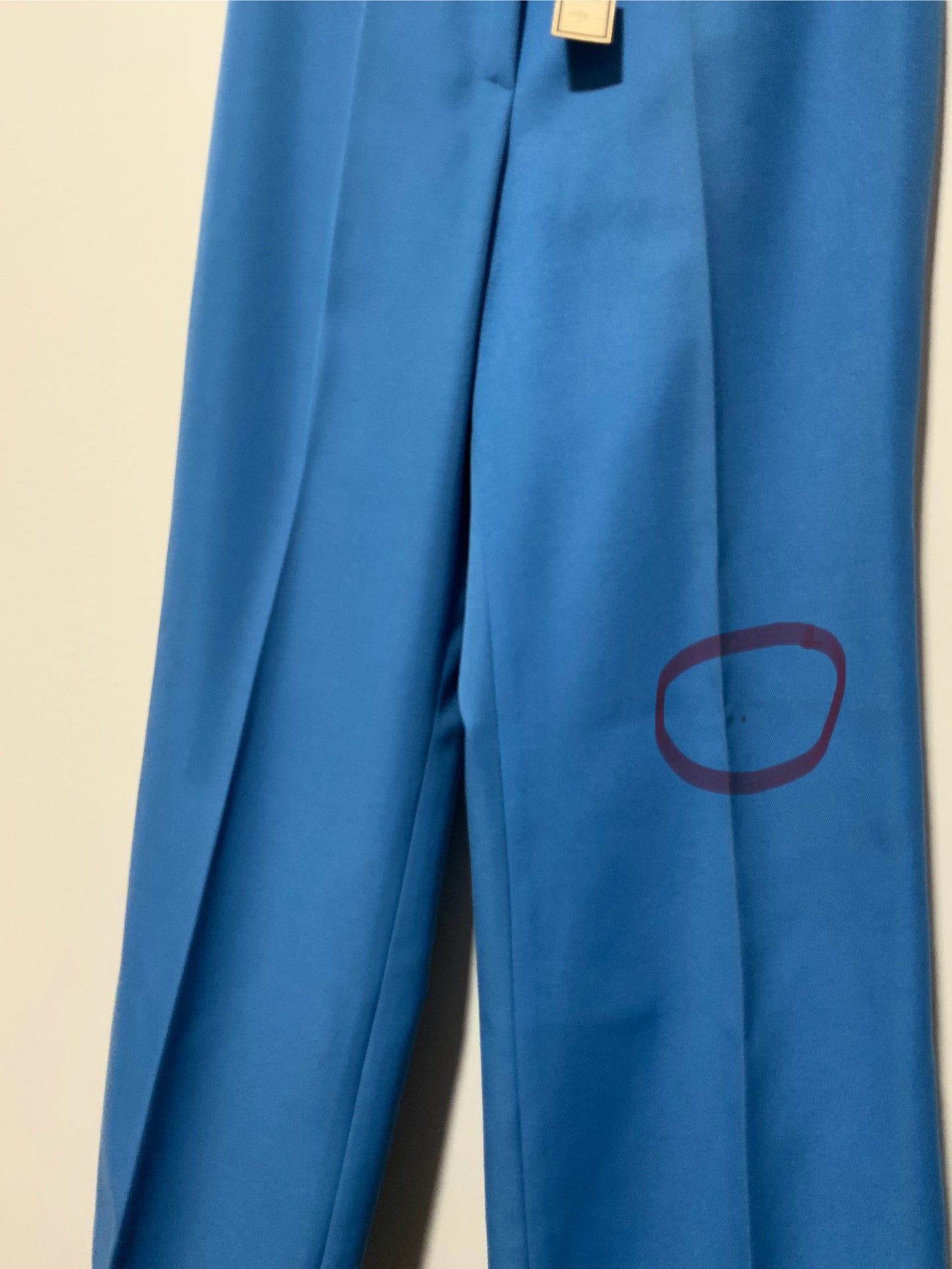Pantalon pattes d’éléphant Tergal Bleu Vintage 1970 Flare
