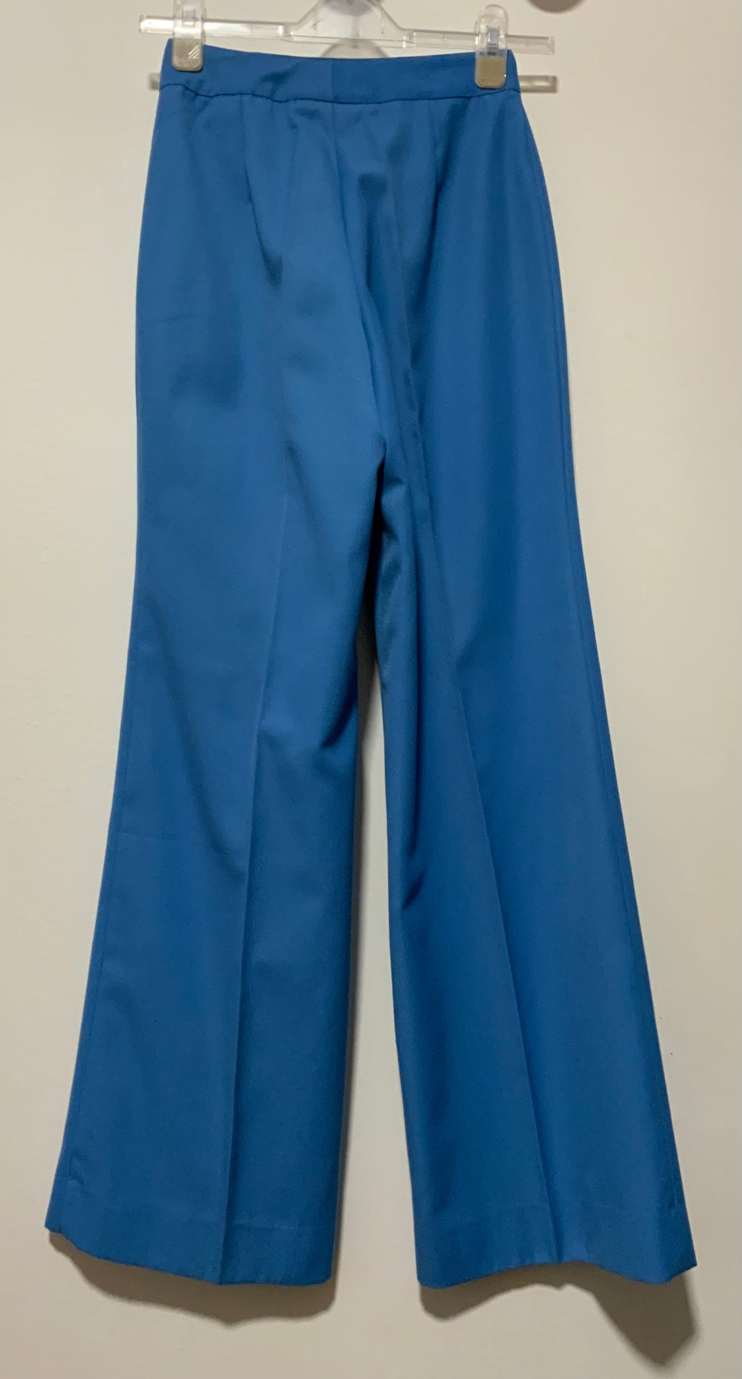 Pantalon pattes d’éléphant Tergal Bleu Vintage 1970 Flare