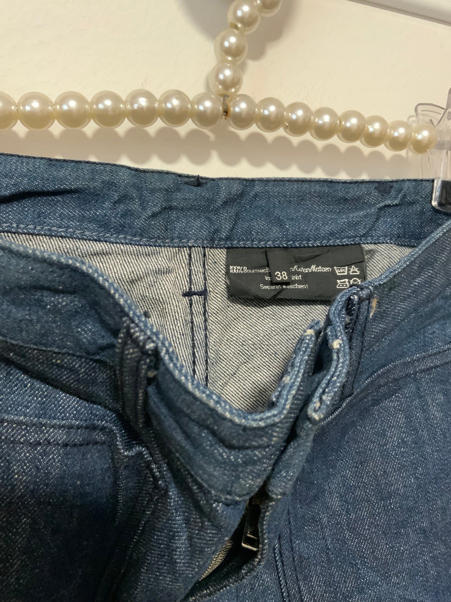 Pantalon pattes d’éléphant denim bleu Marque Pionier Vintage 1980 Deadstock