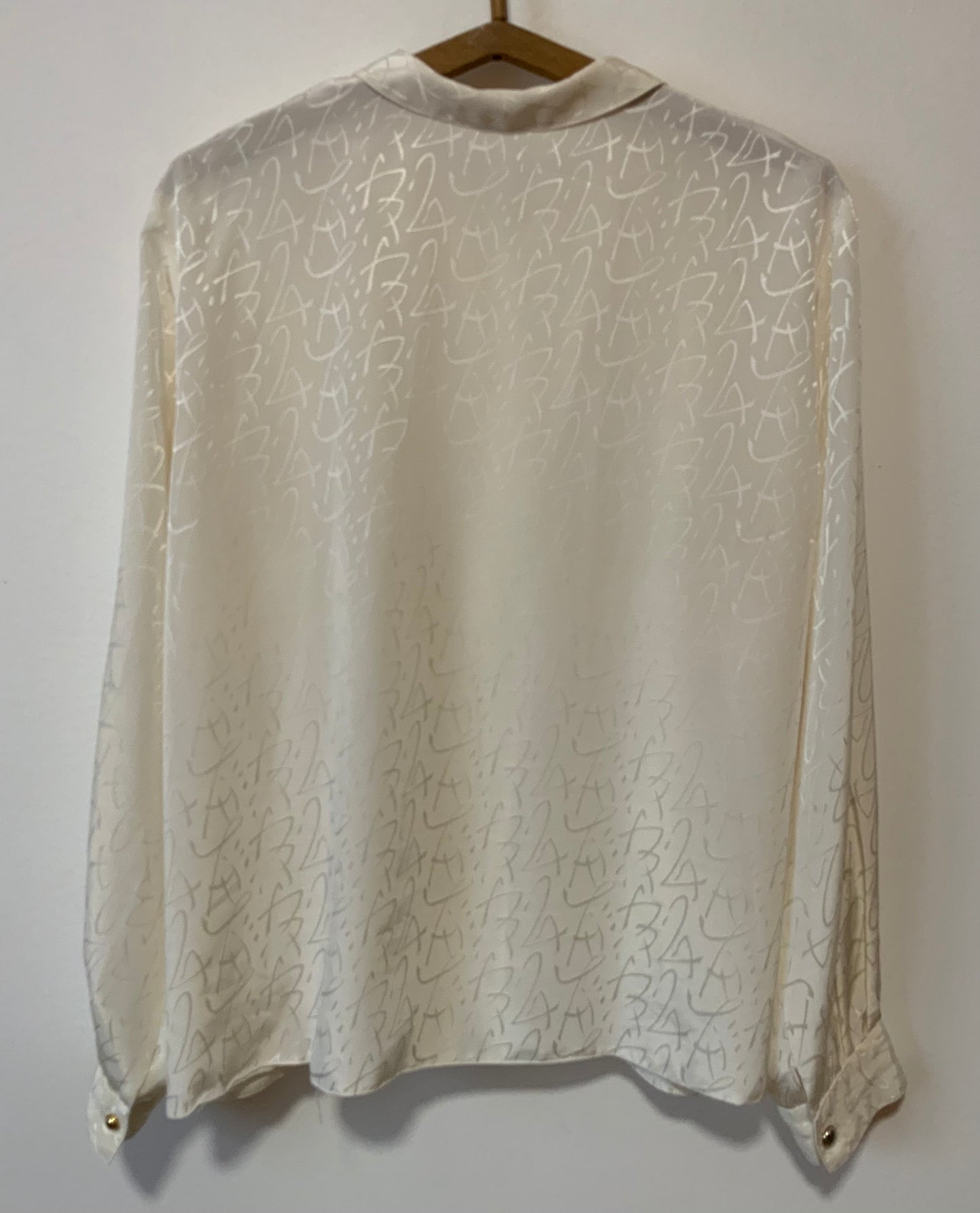 Chemisier plissé brillance ton sur ton Chic Élégance Vintage 1980
