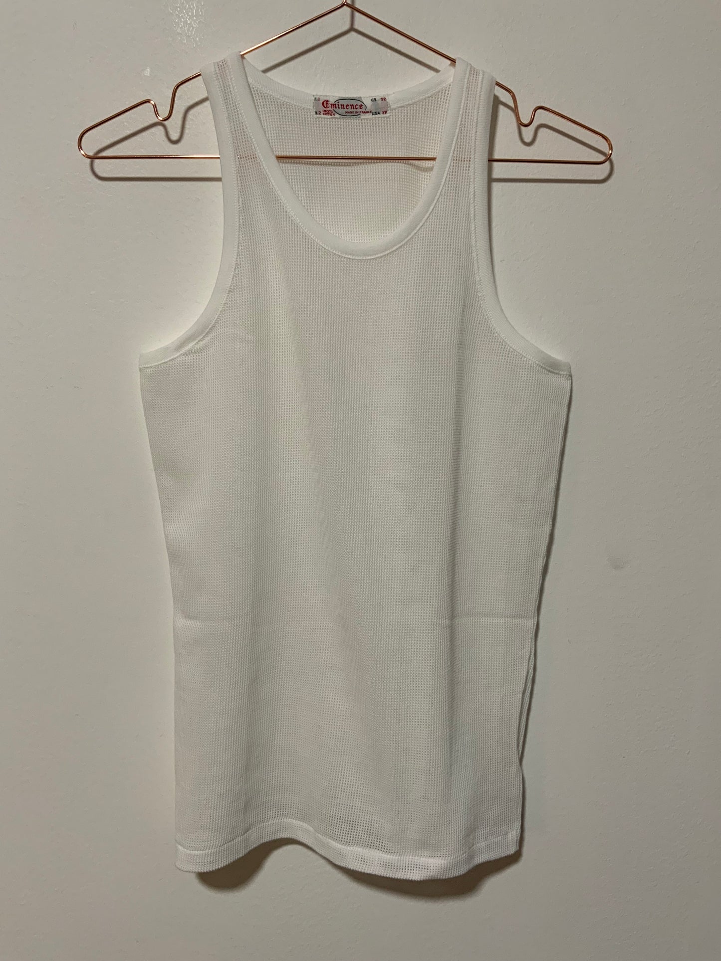Débardeur Marcel ajouré Vintage 1980 Eminence Deadstock France
