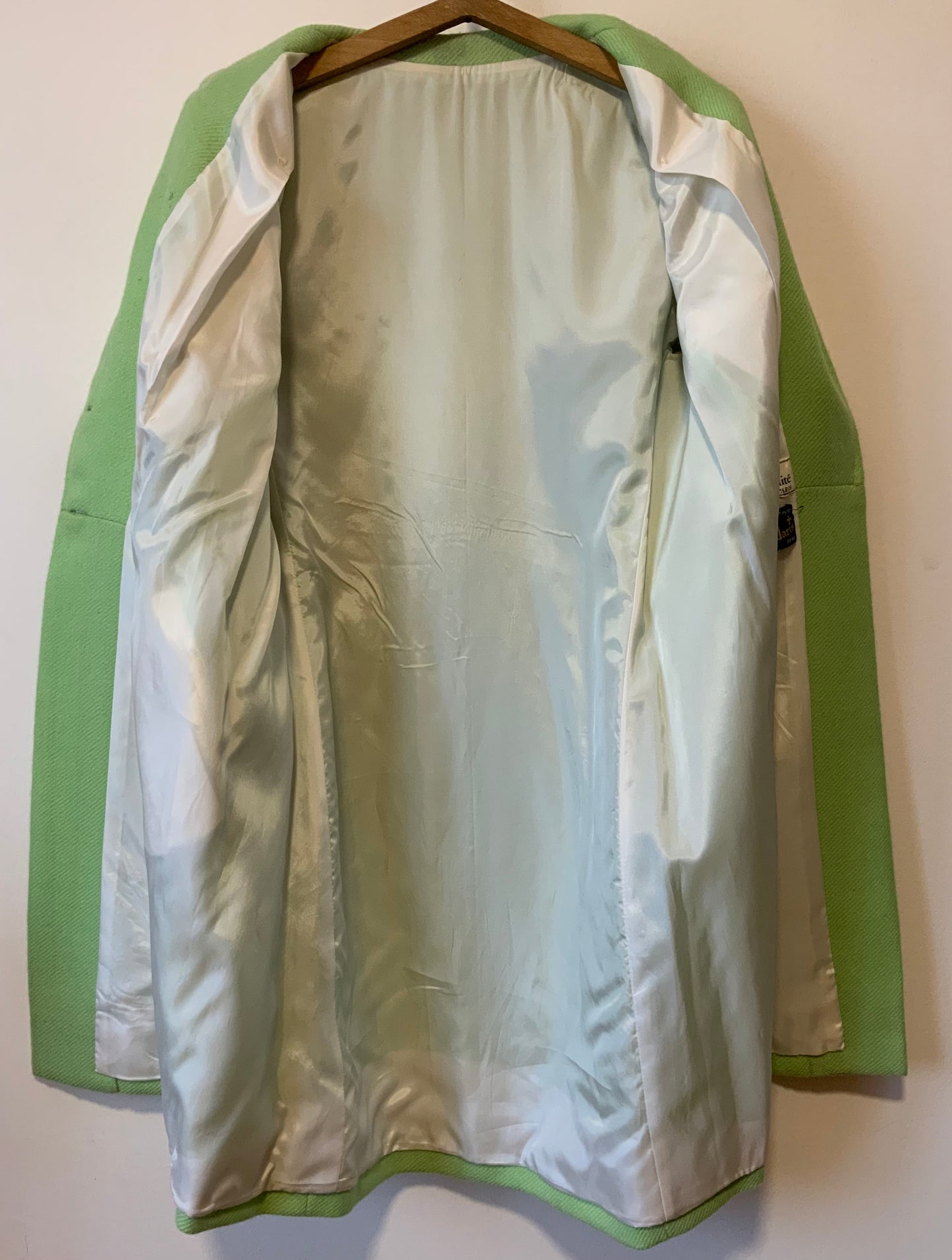Superbe Manteau 1960/70 Vert Pure Laine