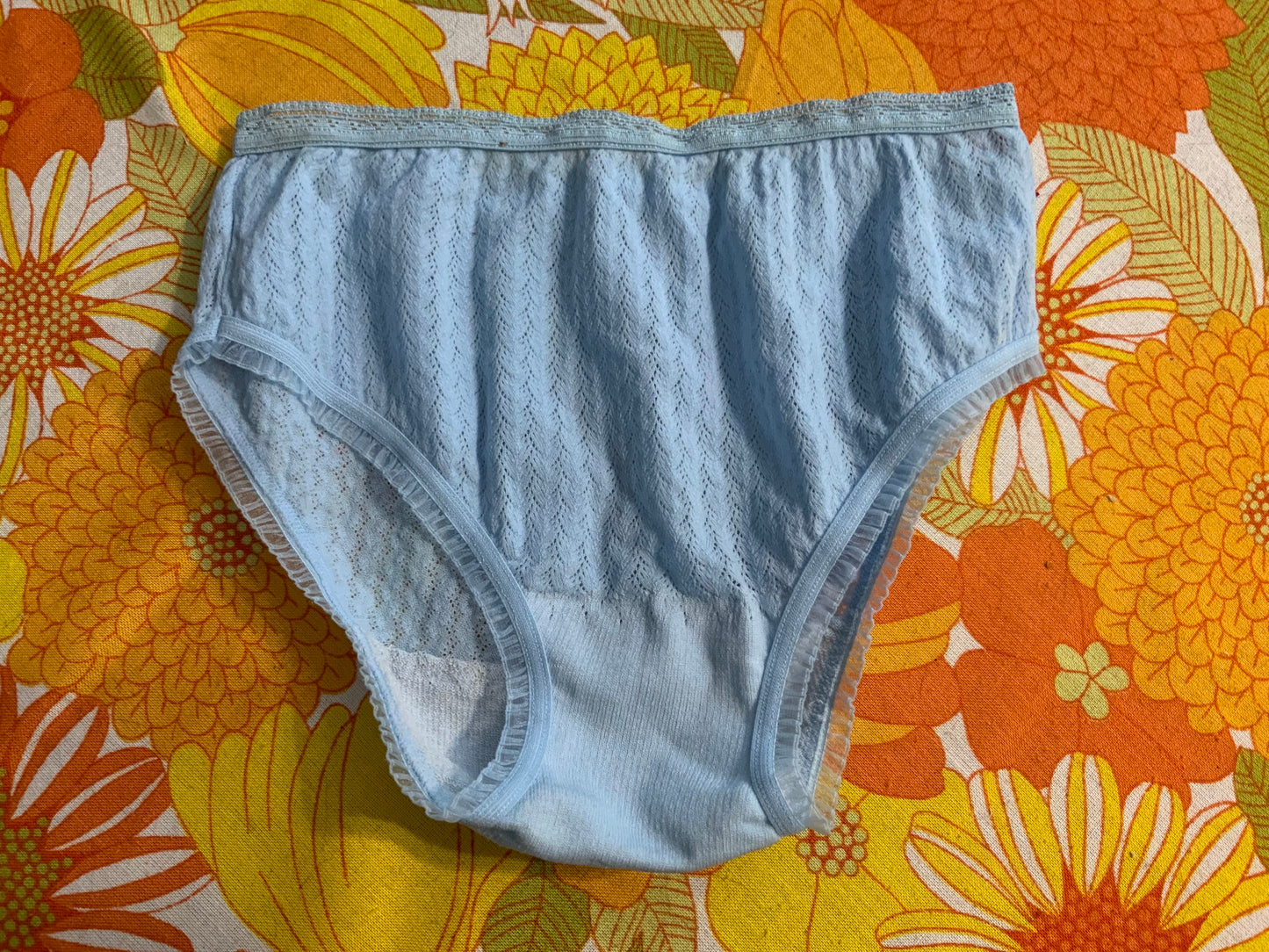 Culotte Dentelle polyamide bleue Vintage Neuf Deadstock 1970/80 France