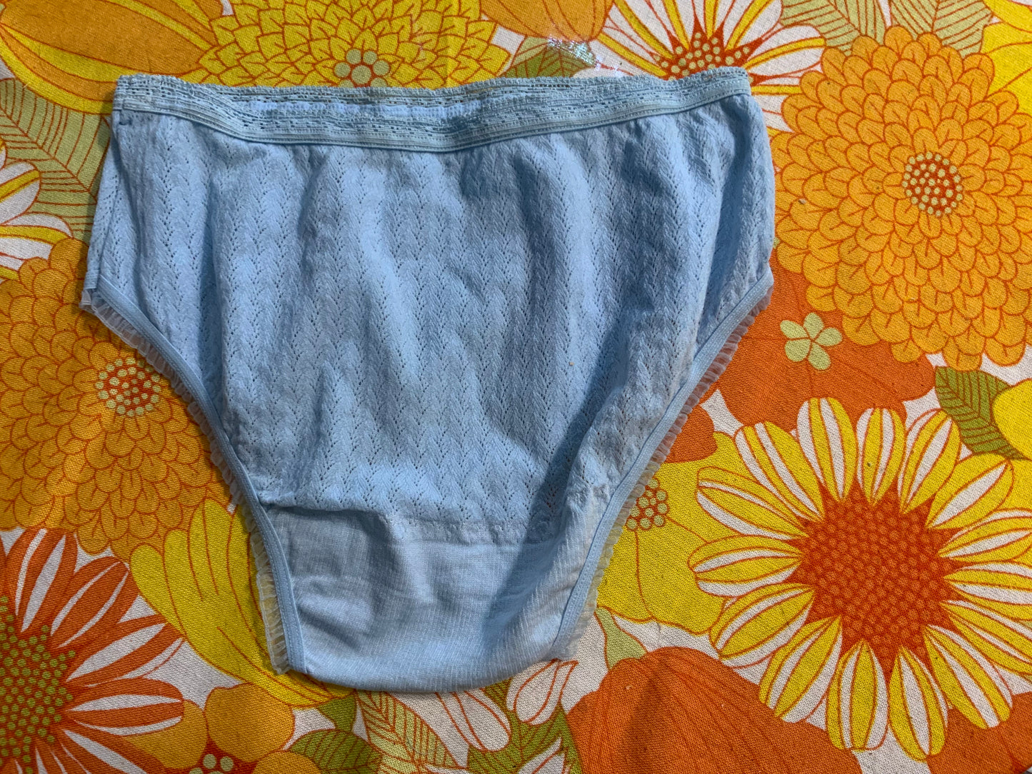 Culotte Dentelle polyamide bleue Vintage Neuf Deadstock 1970/80 France