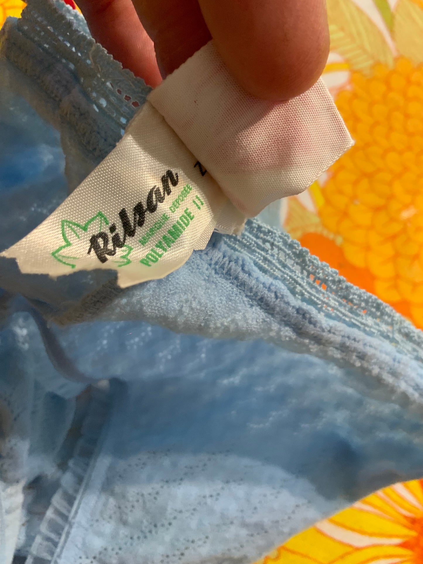 Culotte Dentelle polyamide bleue Vintage Neuf Deadstock 1970/80 France