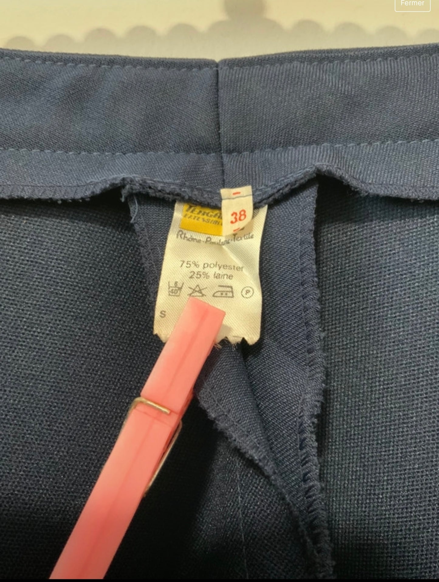 Pantalon Flare Pattes d’elephant Large Tergal Deadstock Vintage 1970 Modele Florence
