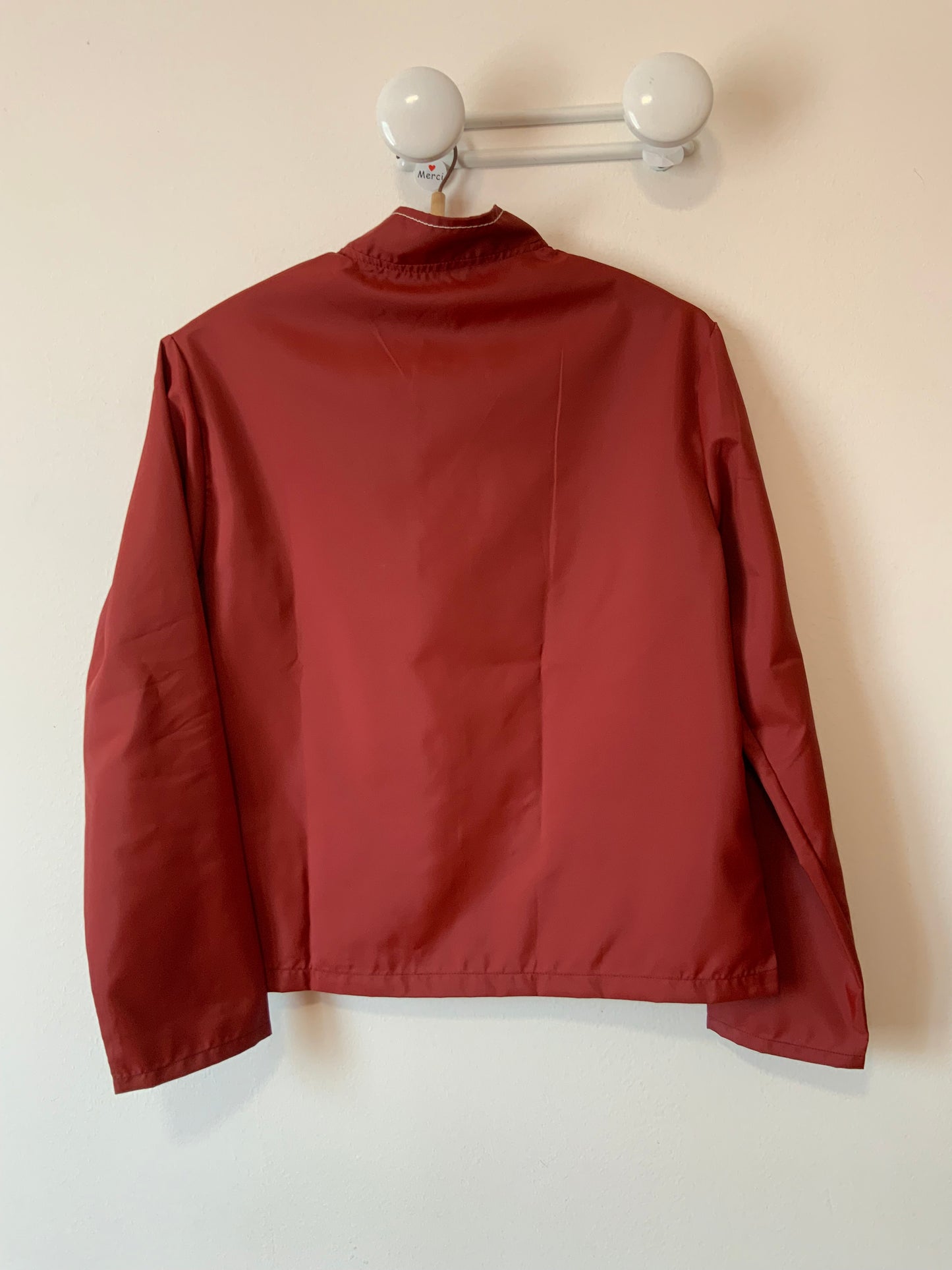 Blouse Marron surpiquée Vintage Tergal Neuf 1970