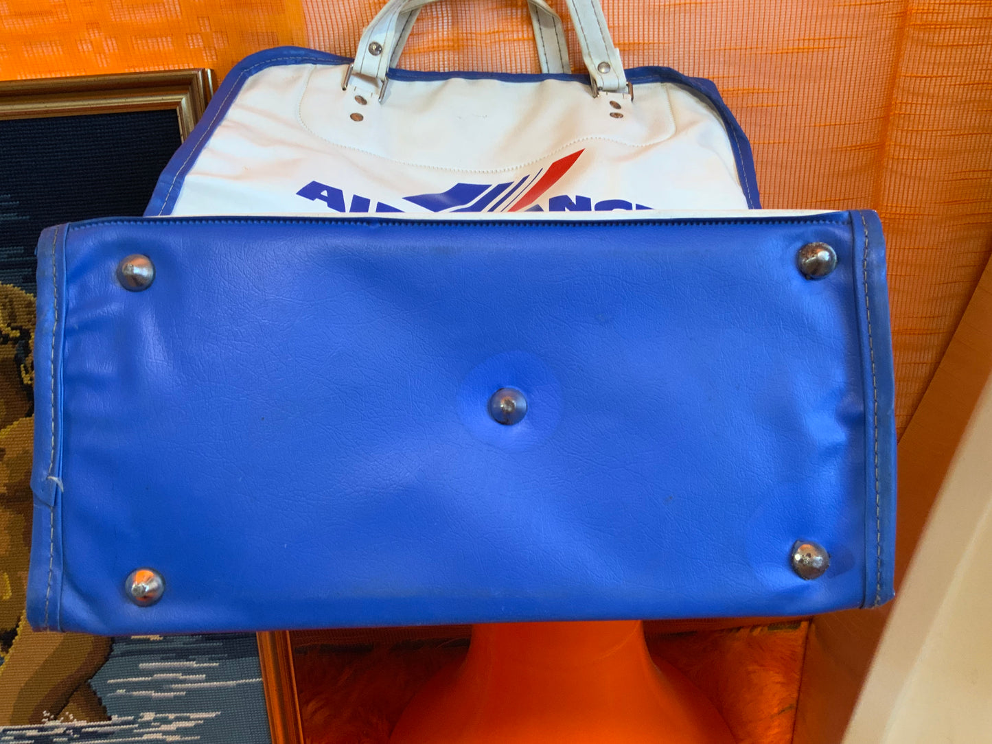 Sac Air France Vintage Cuir et sa boîte Kit