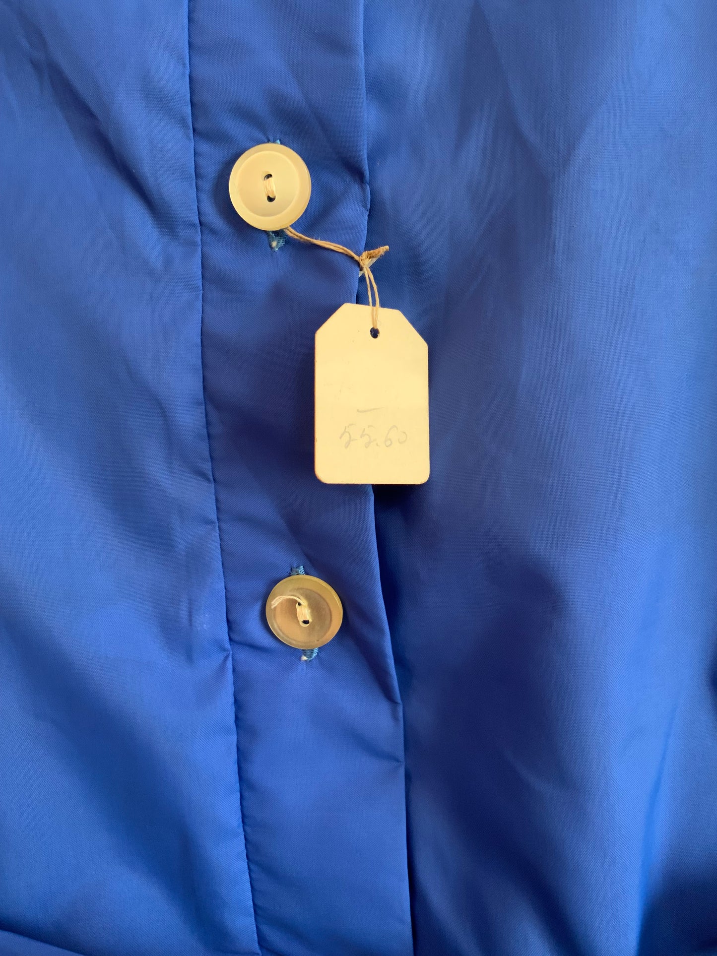 Blouse Chemisier Nylon Bleu Col pelles à tartes Original 1970