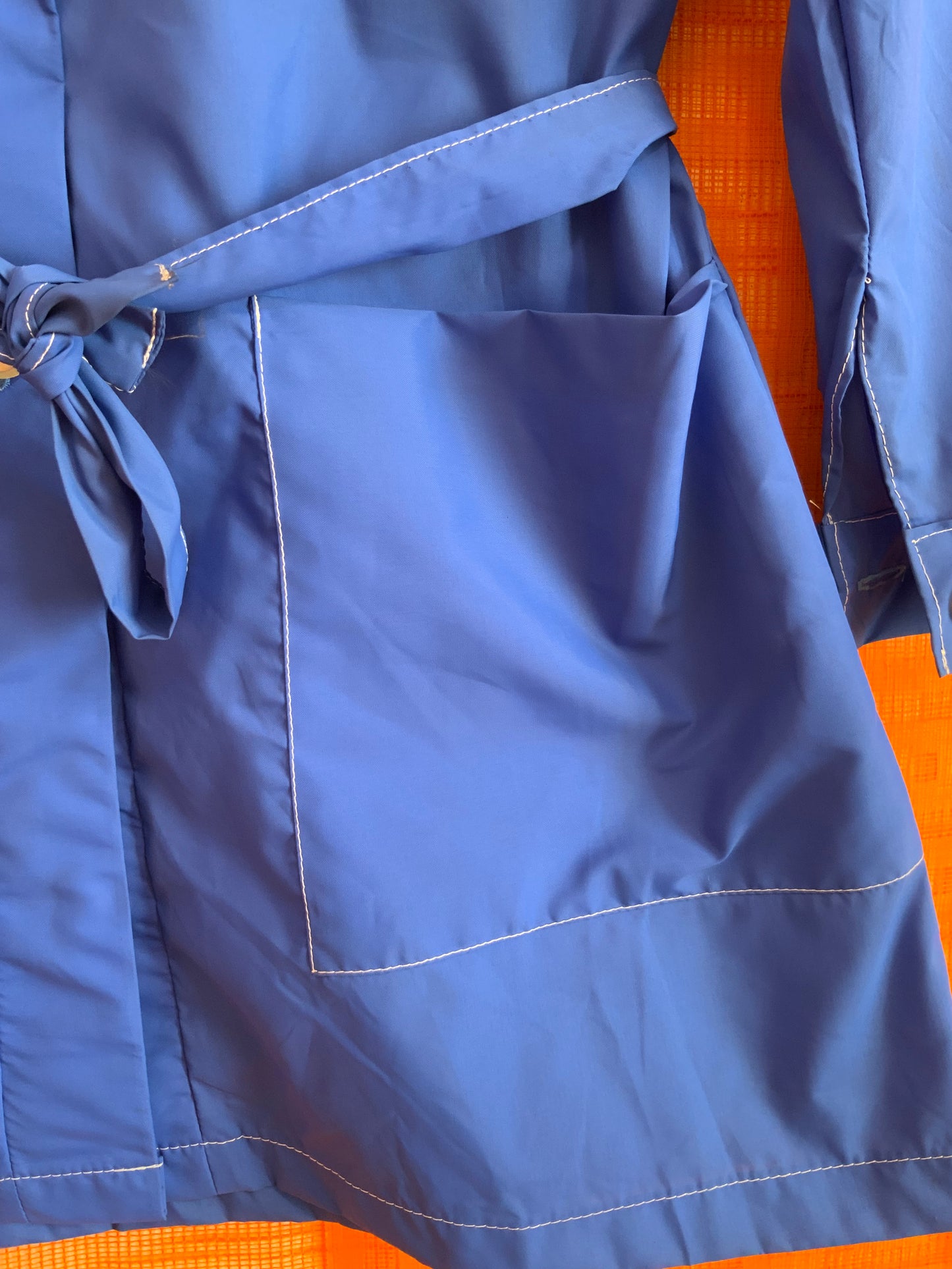 Blouse Chemisier Nylon Bleu Col pelles à tartes Original 1970
