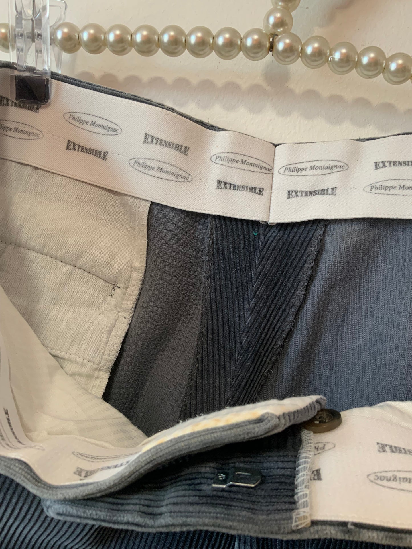 Pantalon Velours côtelé Gris Pur Vintage