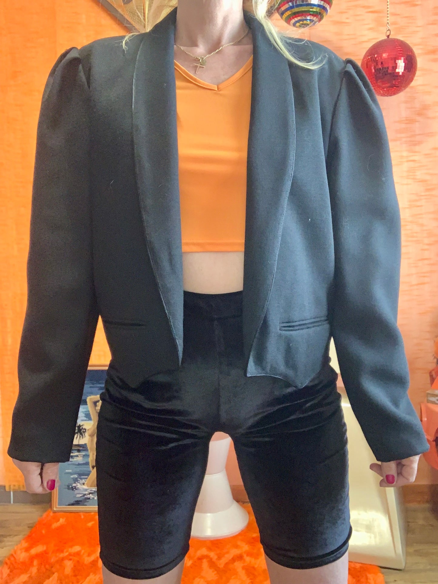 Veste façon smoking pour Femme Vintage 1980
