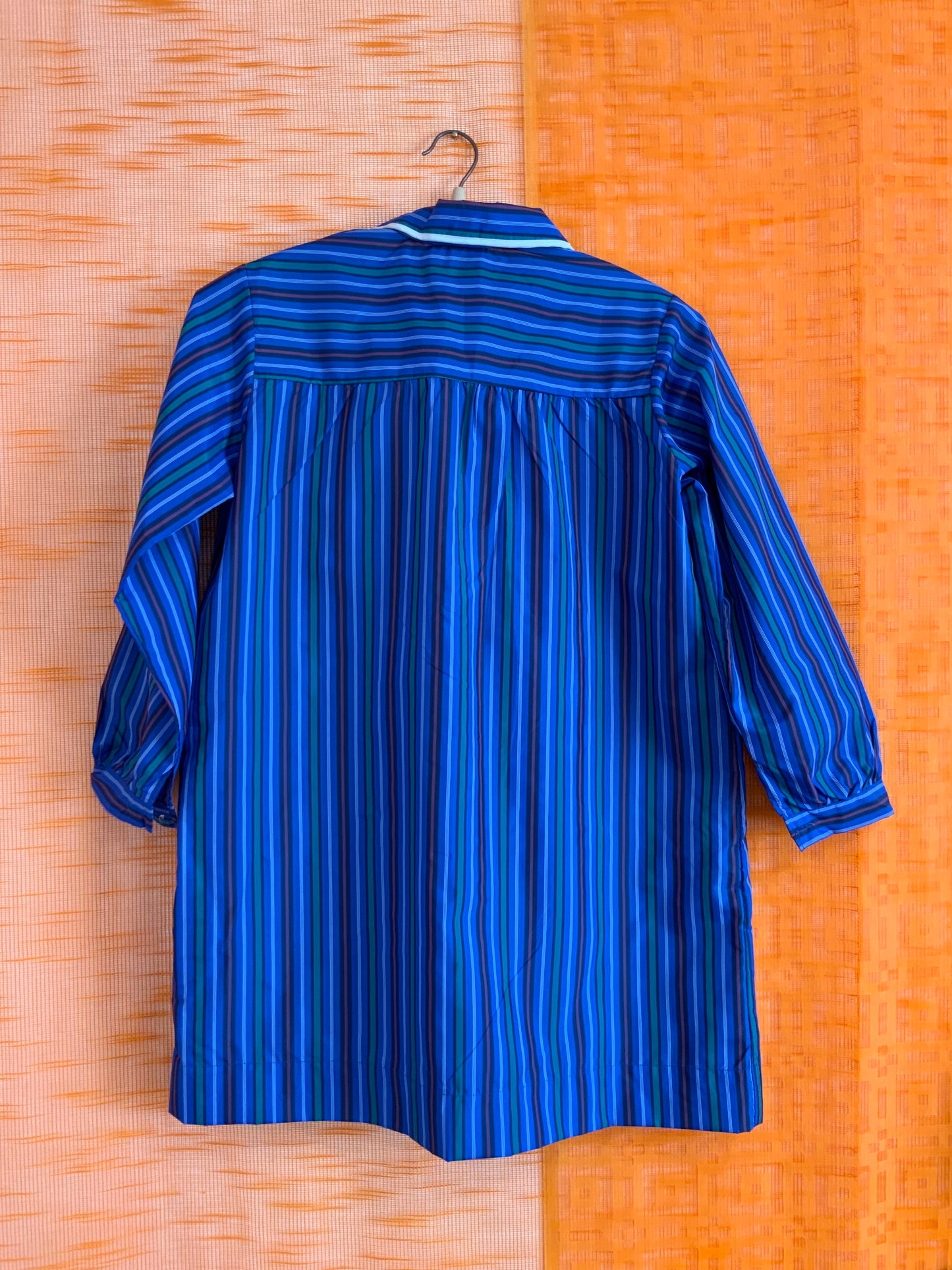 Jolie blouse à rayures Col Claudine Vintage France Neuf 1970
