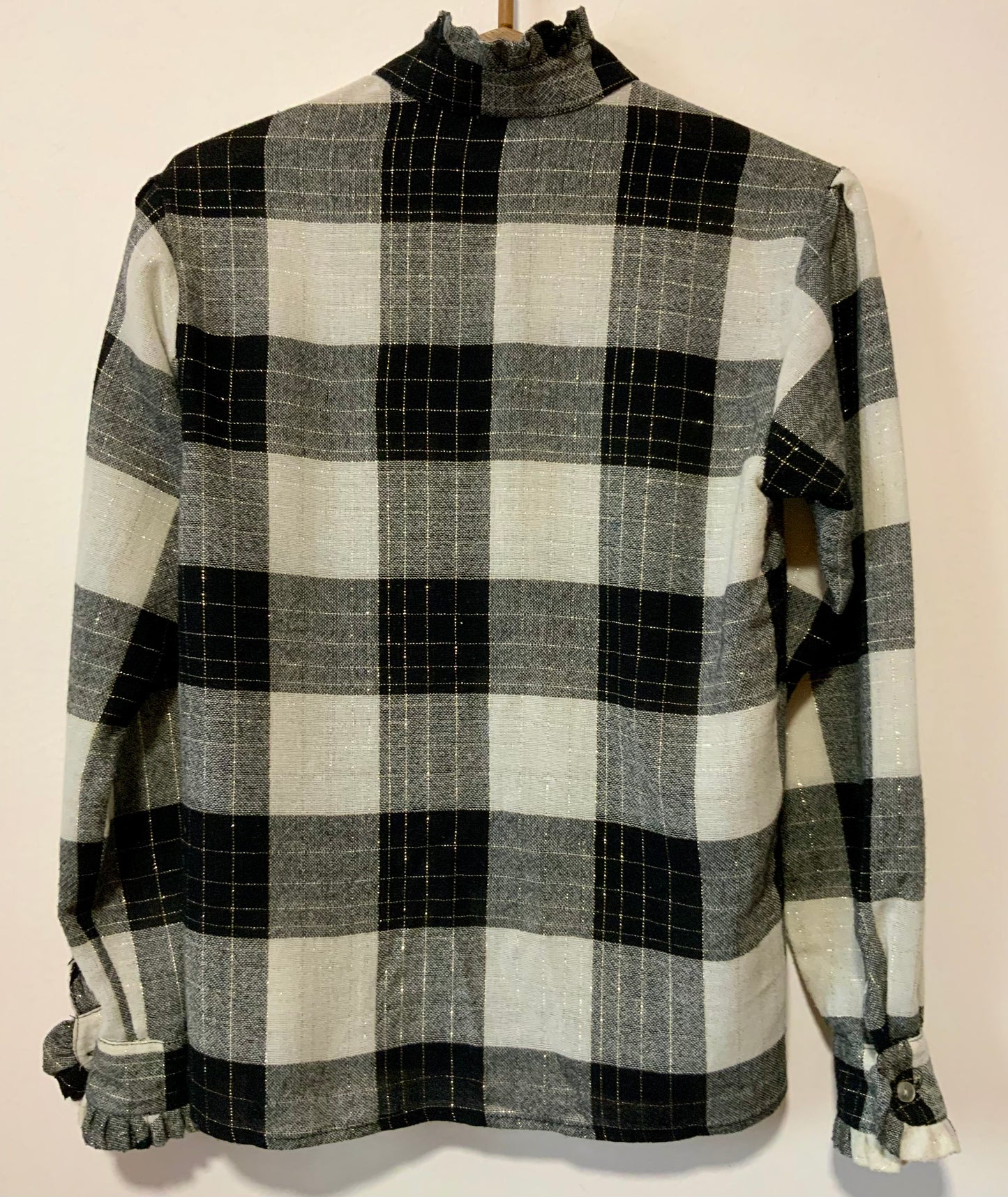 Chemise a carreaux et volants Vintage avec laine