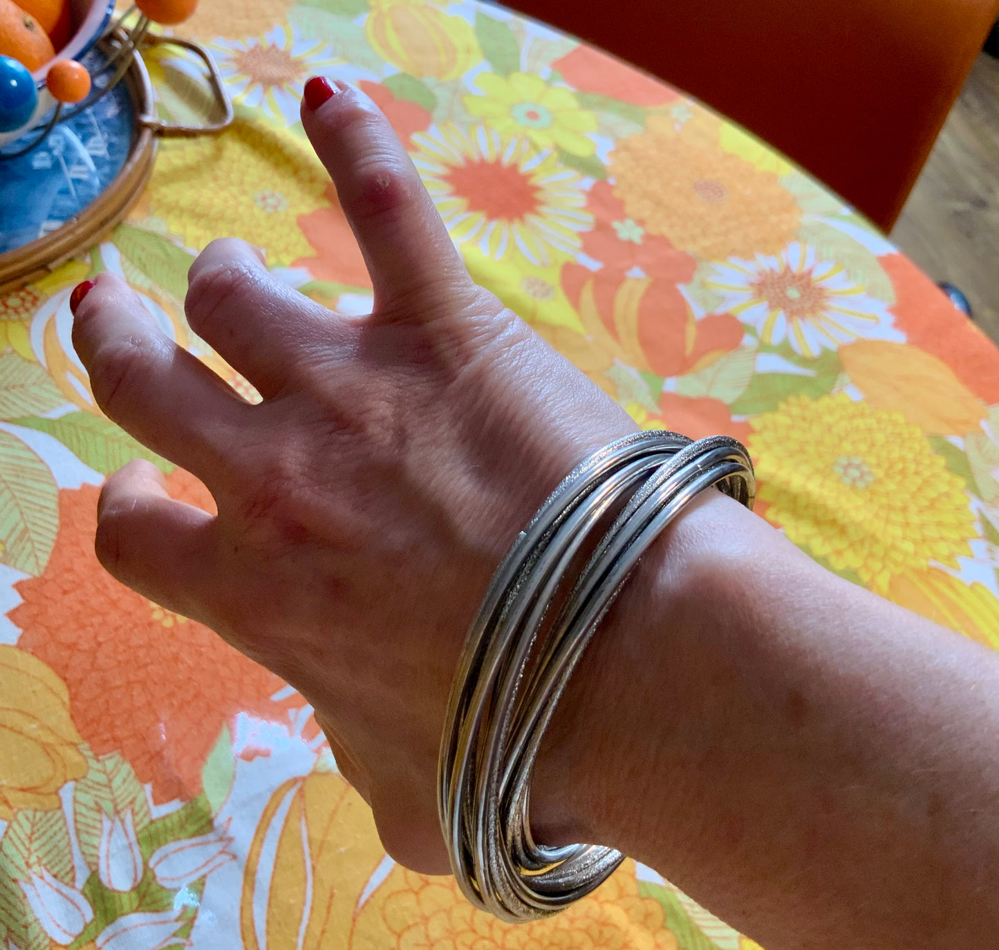 Bracelet Jonc 15 bracelets en Argent Vintage 1980