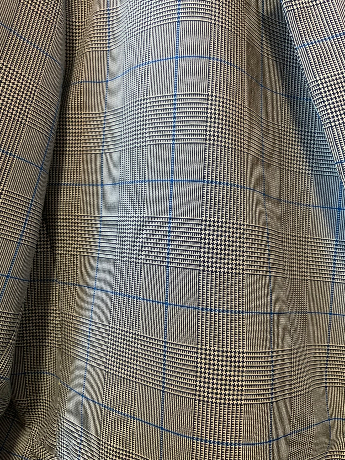 Veste droite à carreaux prince de Galles Vintage France 1980