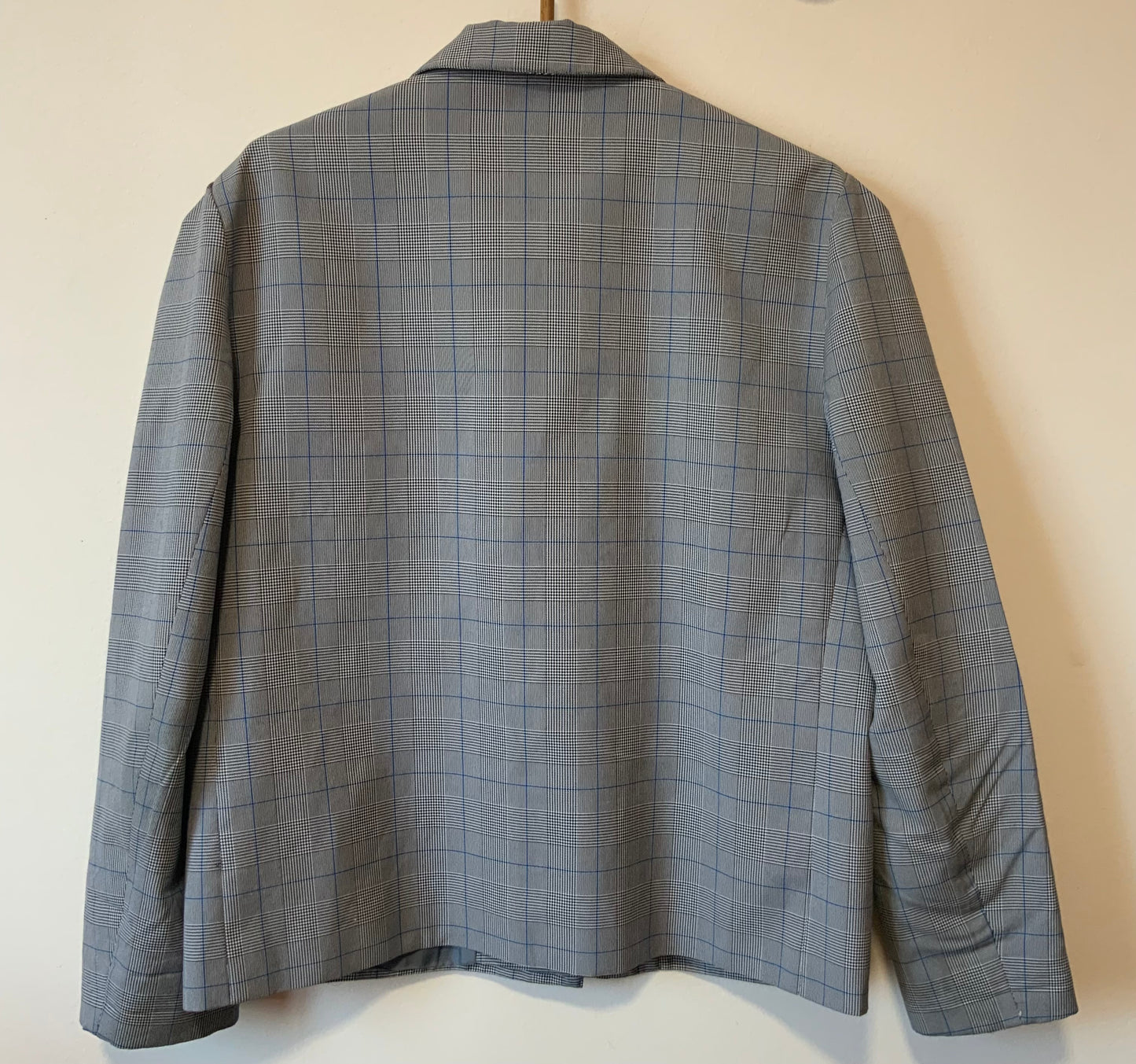 Veste droite à carreaux prince de Galles Vintage France 1980