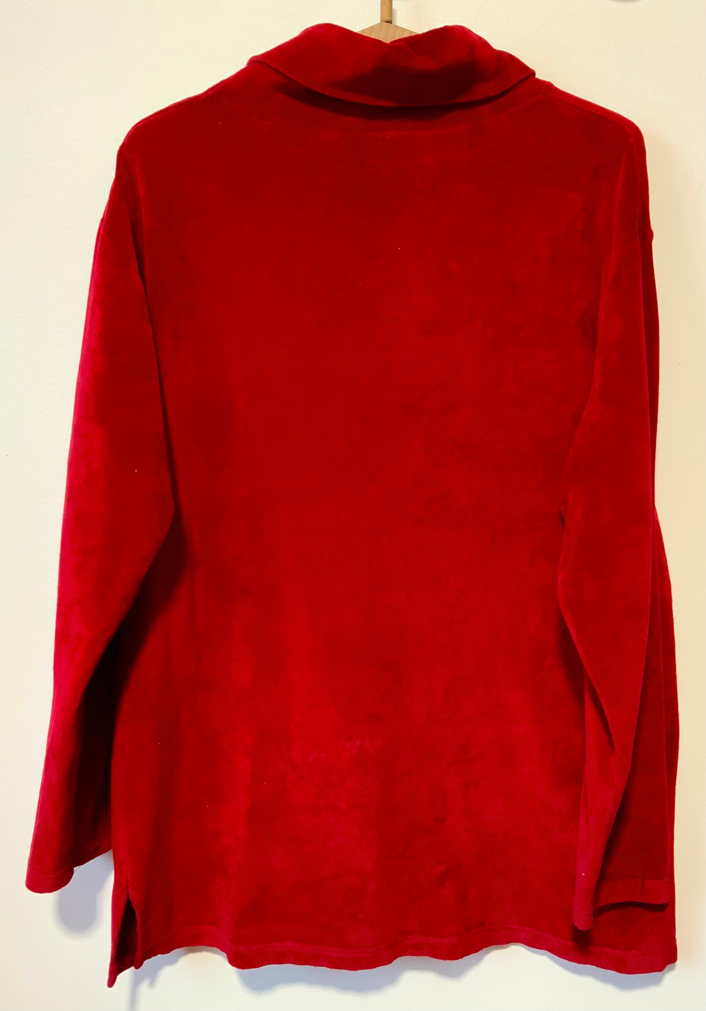 Pull Velours Rouge Vintage 1990