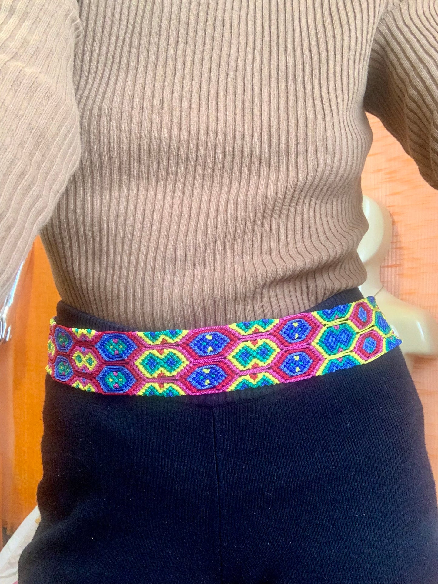 Ceinture ethnique maya Multicouleurs design coloré