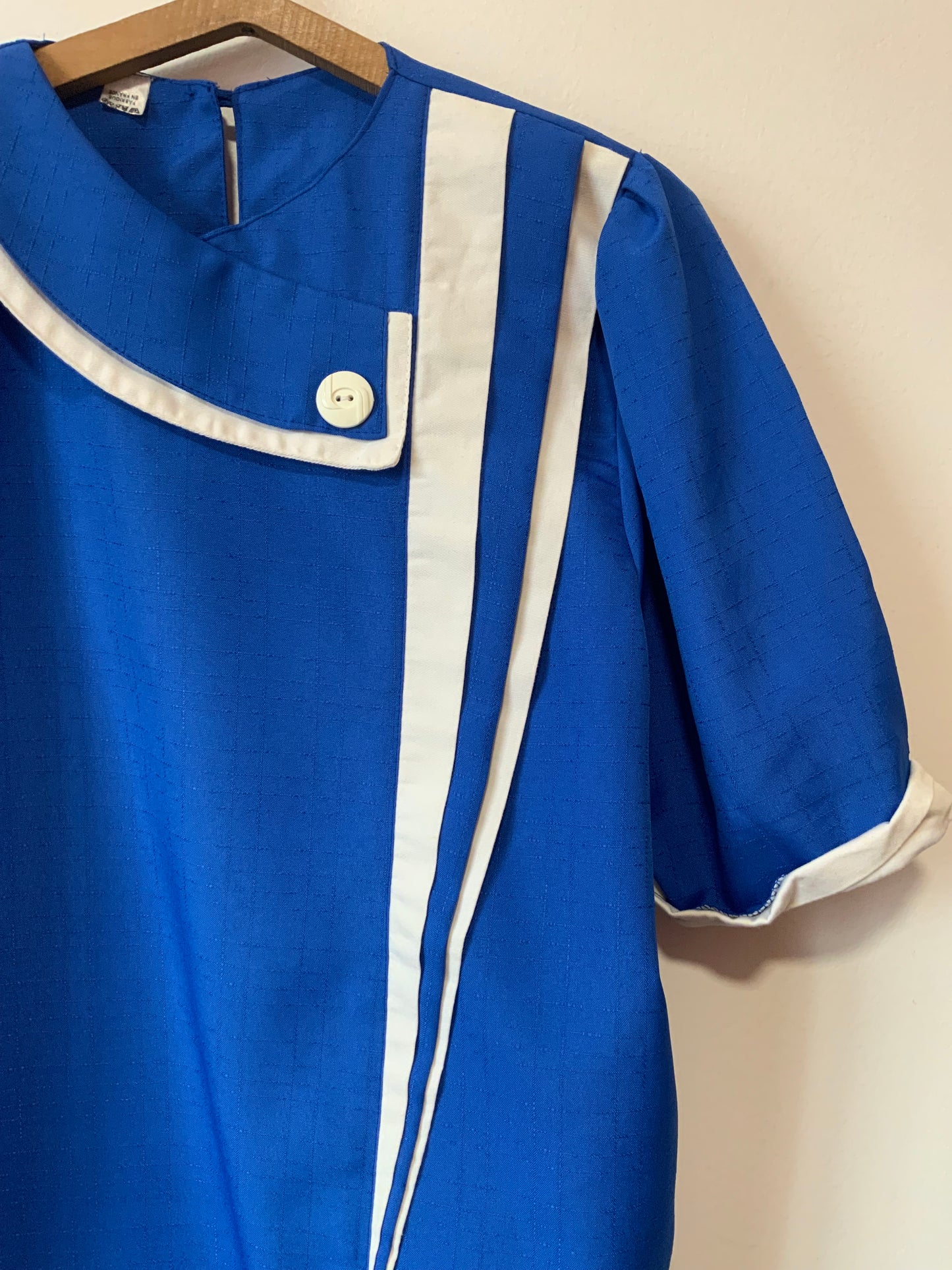 Robe 1980 Originale Pur Vintage Bleu électrique France