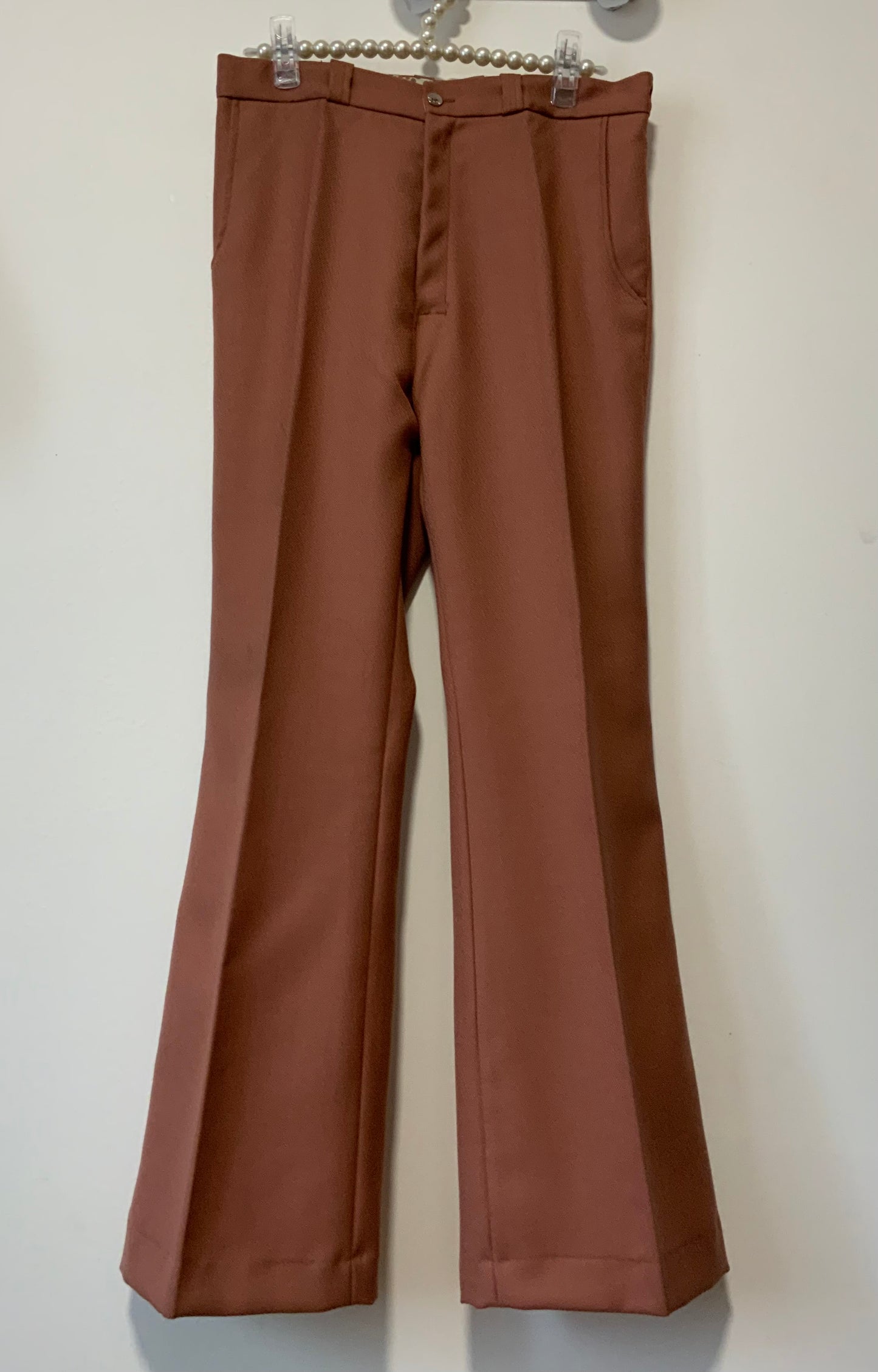 Superbe Pantalon Pattes d’elephant Flare avec Laine peignée Deadstock Vintage 1970