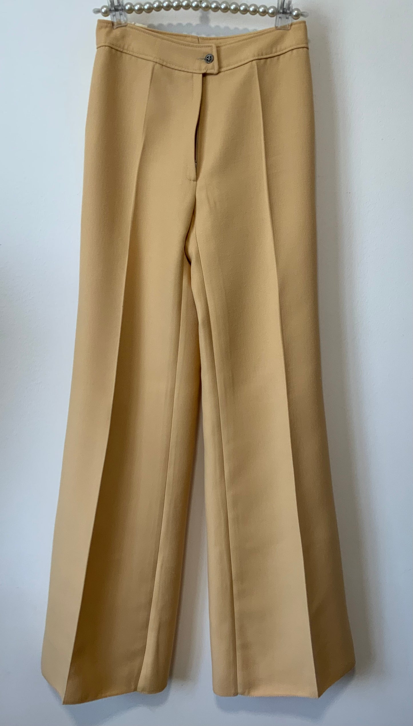 Pantalon Pattes d’éléphant Flare couleur Miel Tergal Vintage Neuf 1970