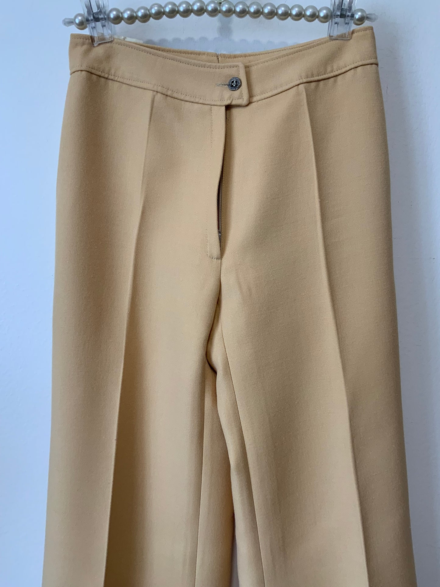 Pantalon Pattes d’éléphant Flare couleur Miel Tergal Vintage Neuf 1970