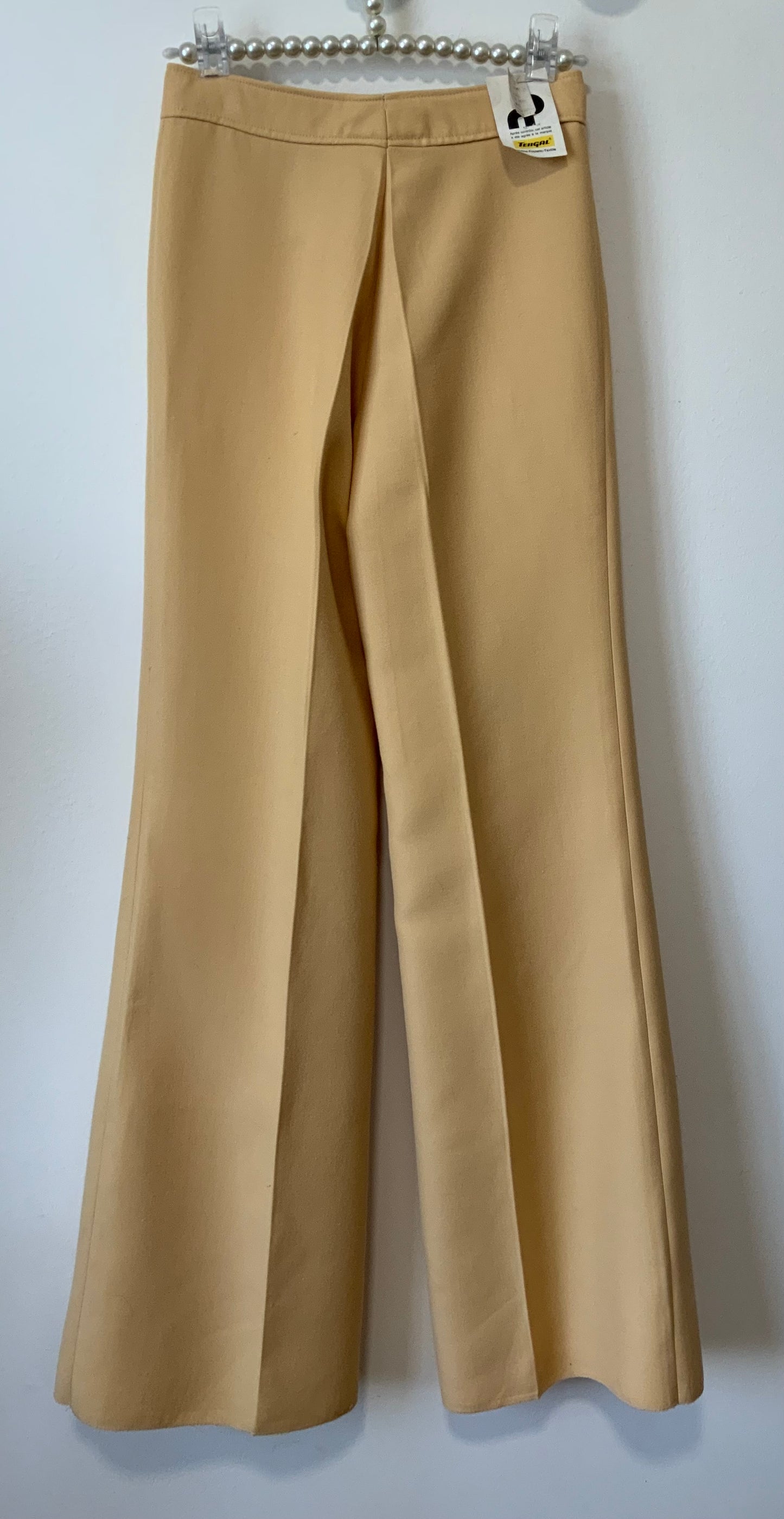Pantalon Pattes d’éléphant Flare couleur Miel Tergal Vintage Neuf 1970