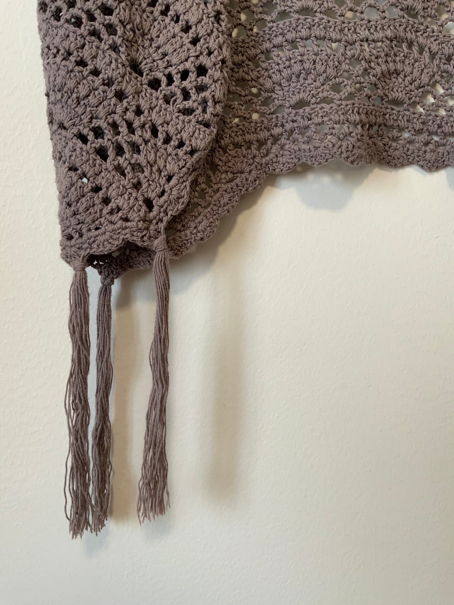 Gilet Boléro Bohème Mailles Crochets Franges Vintage 1990