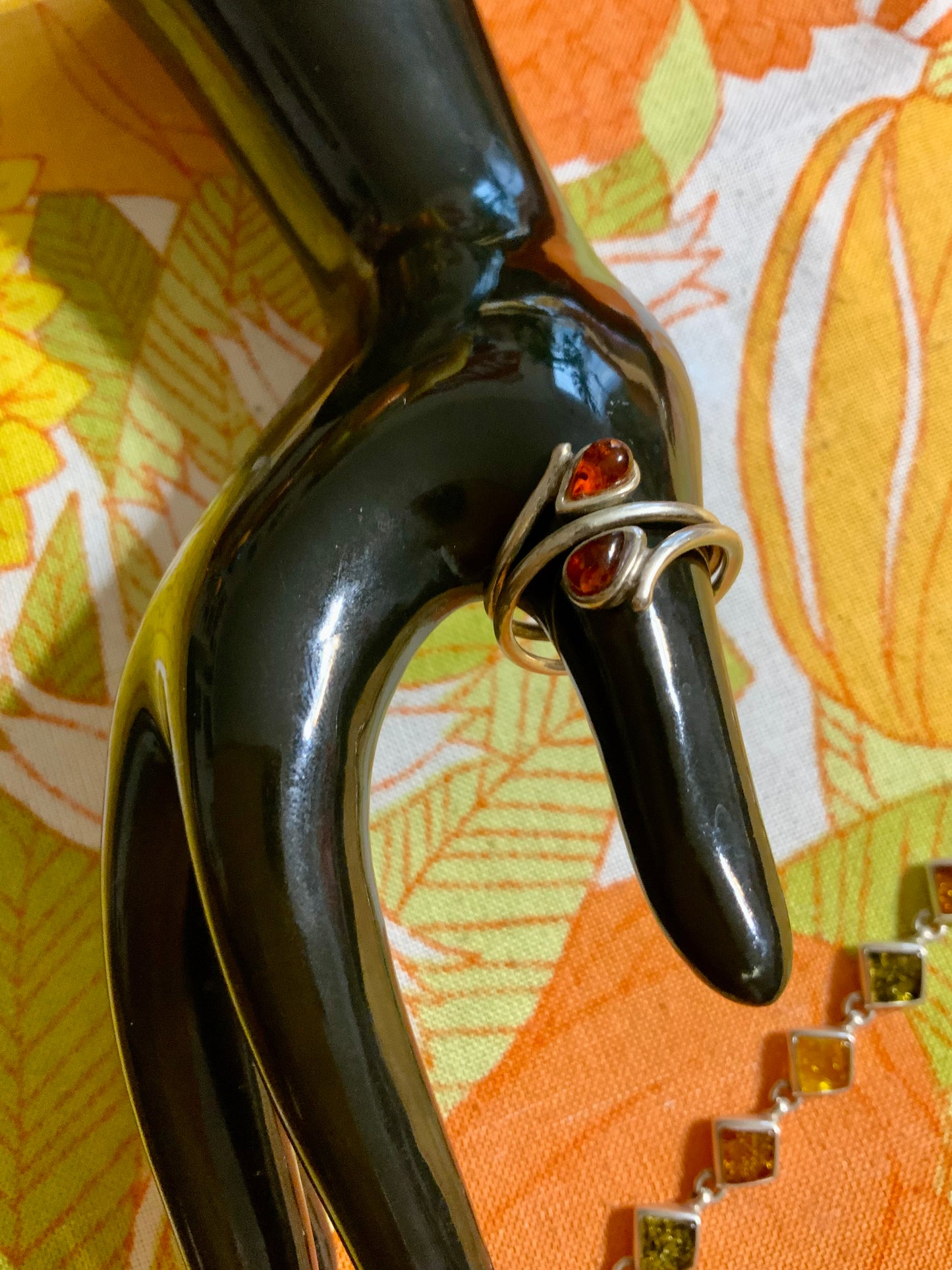 Ensemble complet de bijoux Argent et Ambre Vintage -