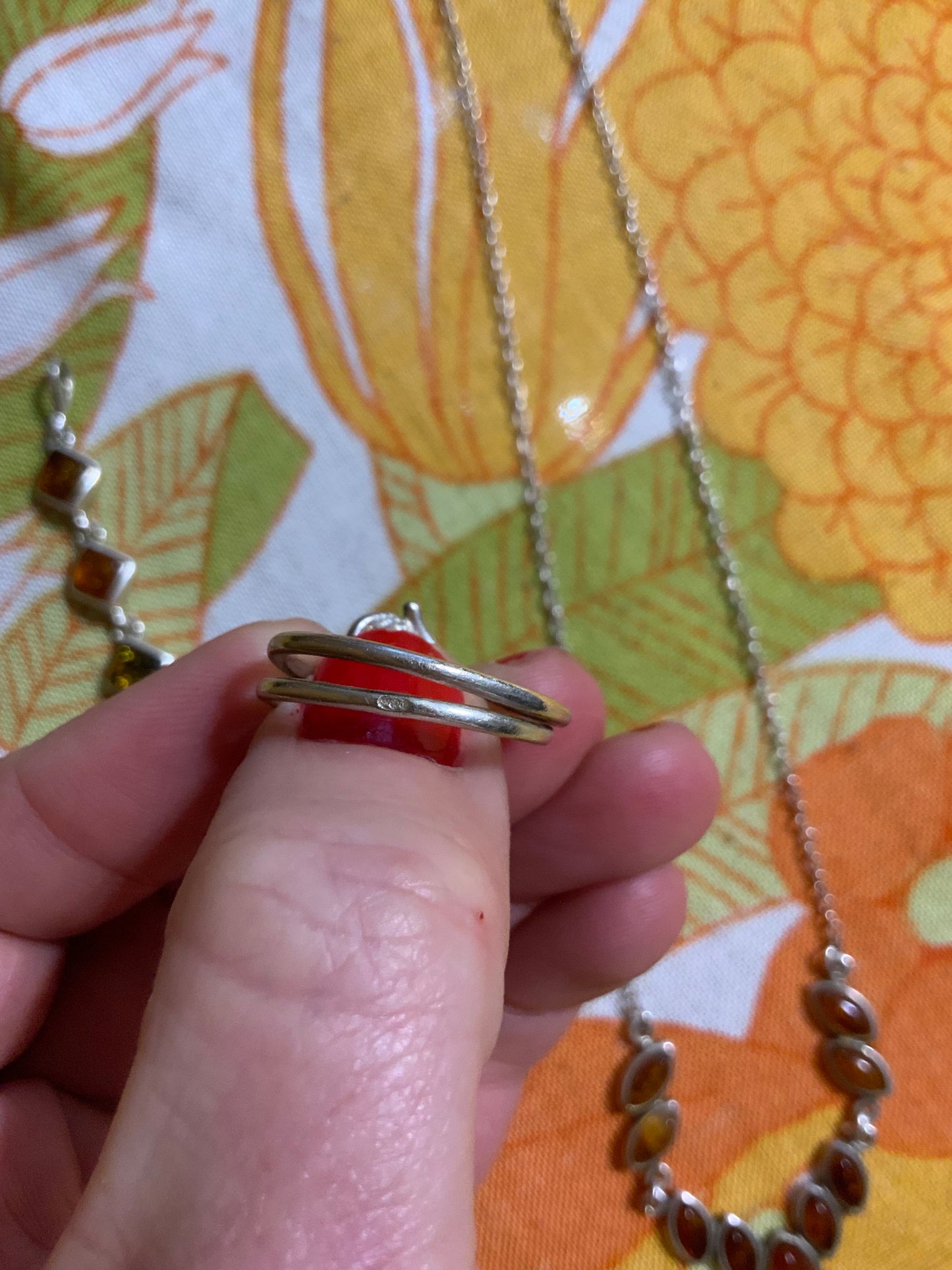 Ensemble complet de bijoux Argent et Ambre Vintage -