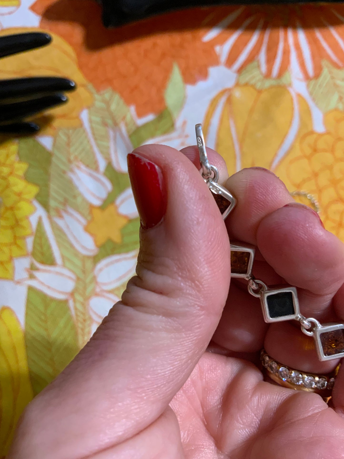 Ensemble complet de bijoux Argent et Ambre Vintage -