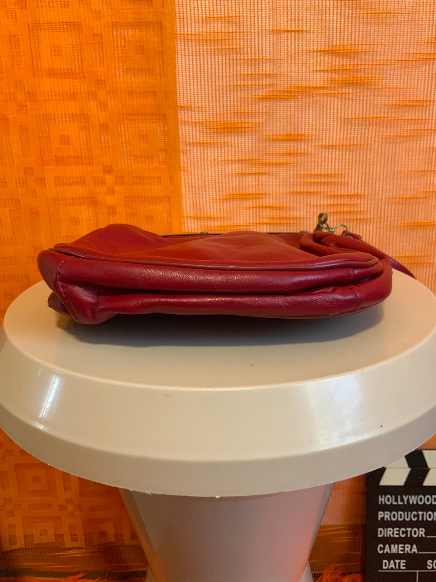 Sac à main cuir rouge Forme porte monnaie Vintage Ancien 1960/70