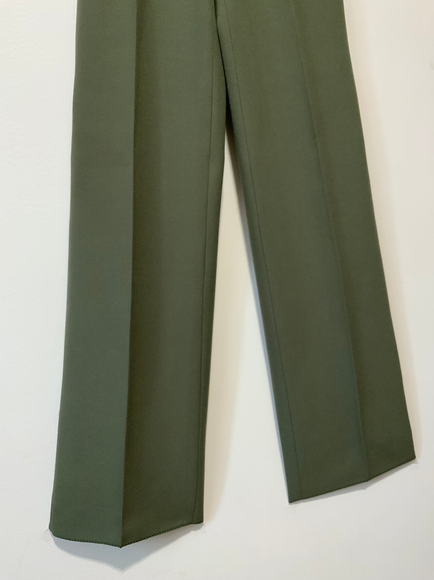 Pantalon Tergal 1970 Deadstock Forme Large Flare Kaki Laine