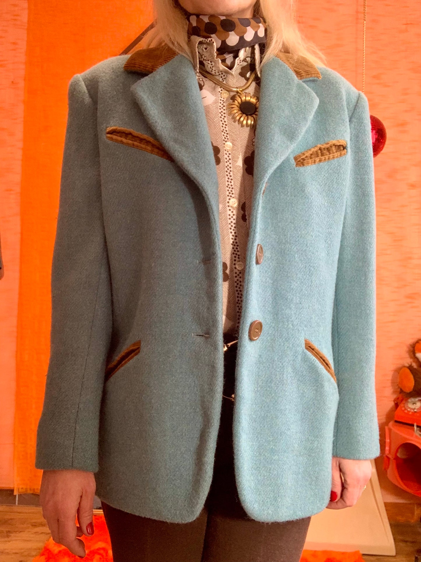 Veste Blazer Bleue et Velours côtelé Pure Création Vintage