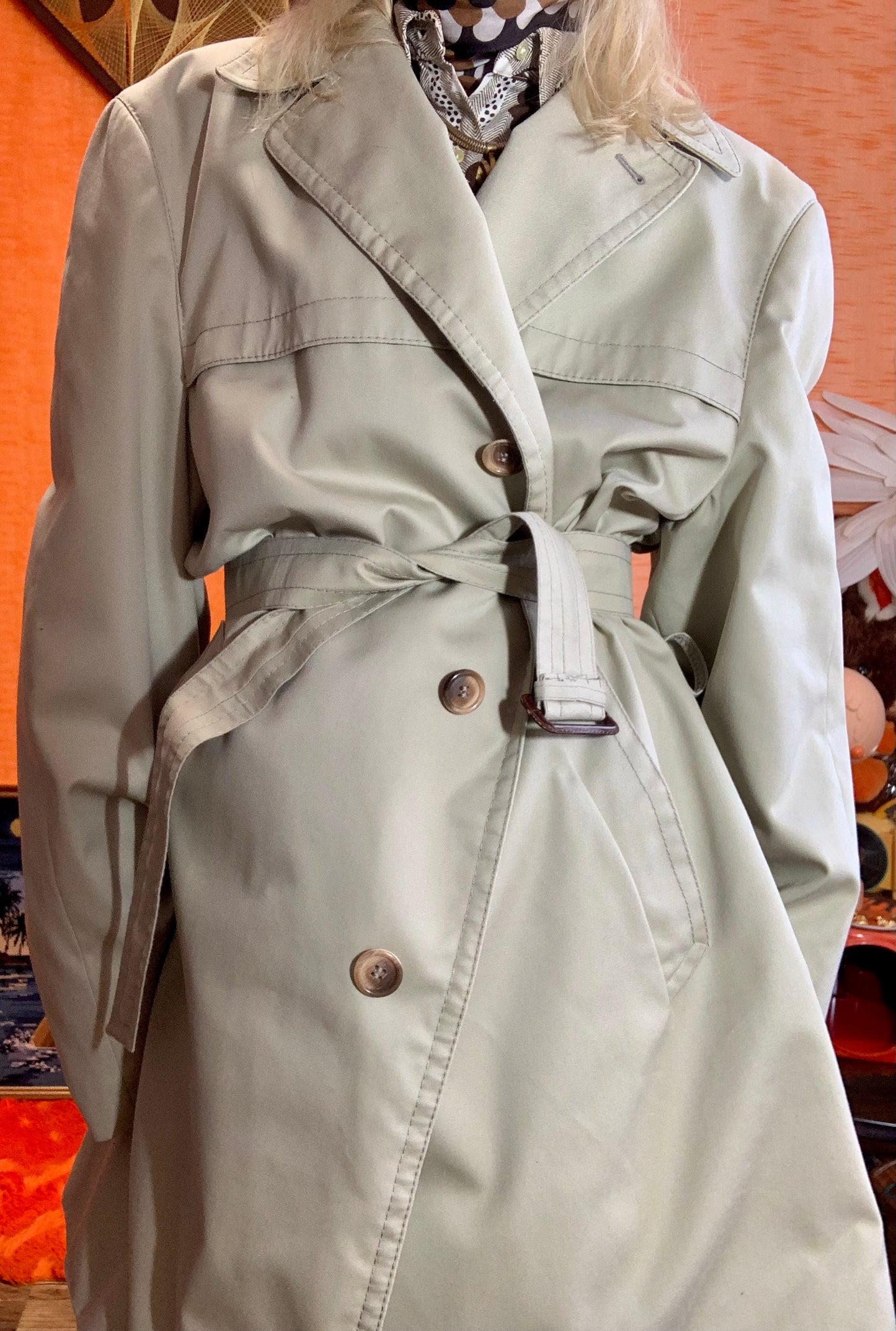 Trench Tergal Vintage Élégance 🌺