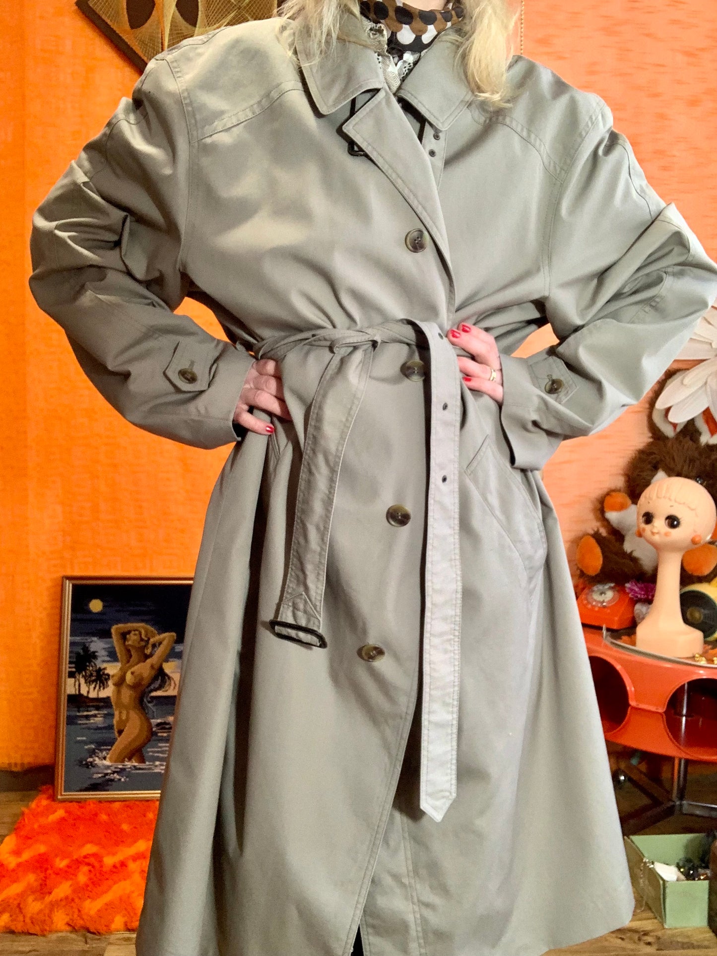 Trench Vintage 1980 Carreaux France Jupiter -