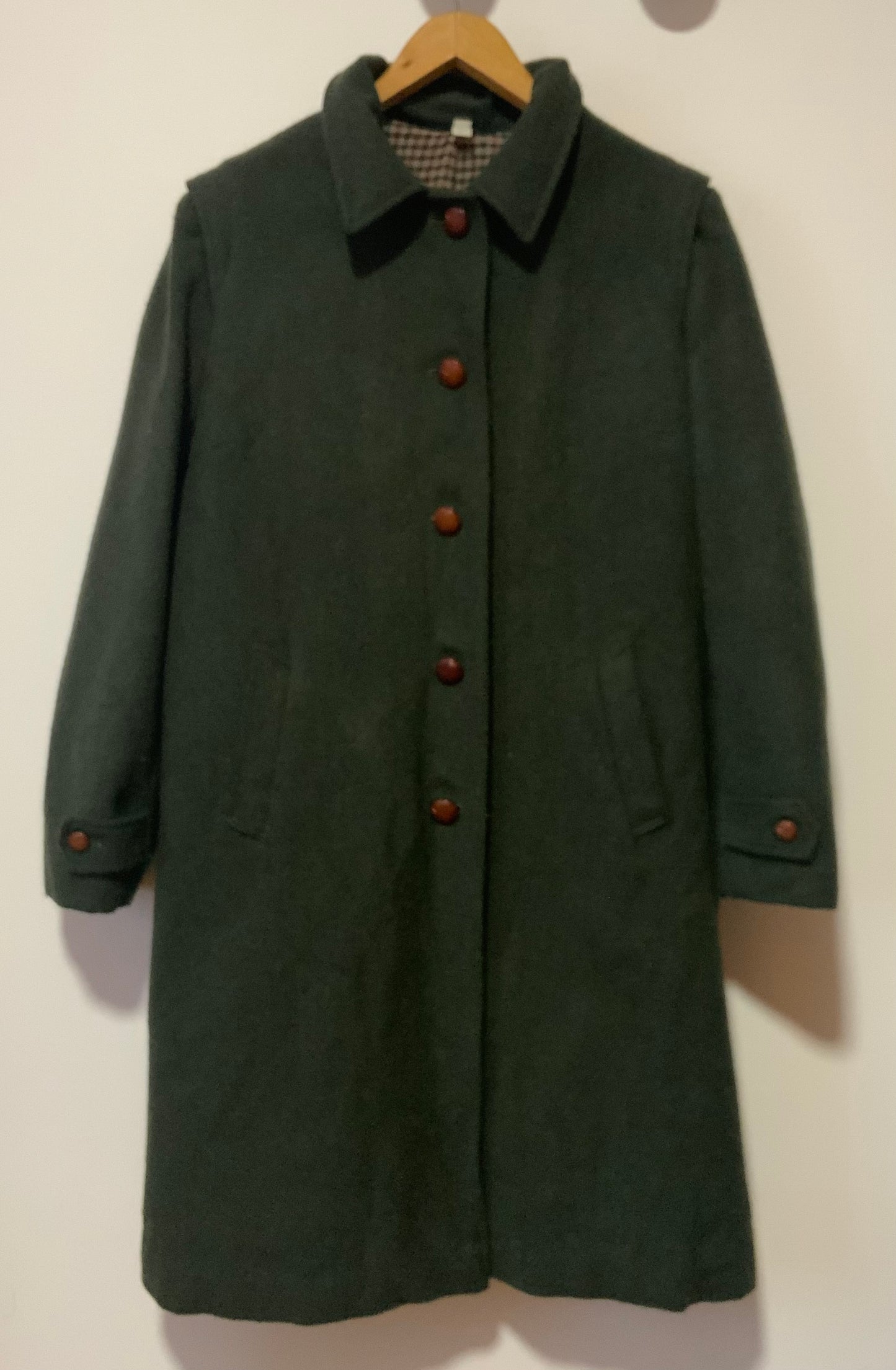 Superbe Manteau Kaki Loden Vintage Bulgarie