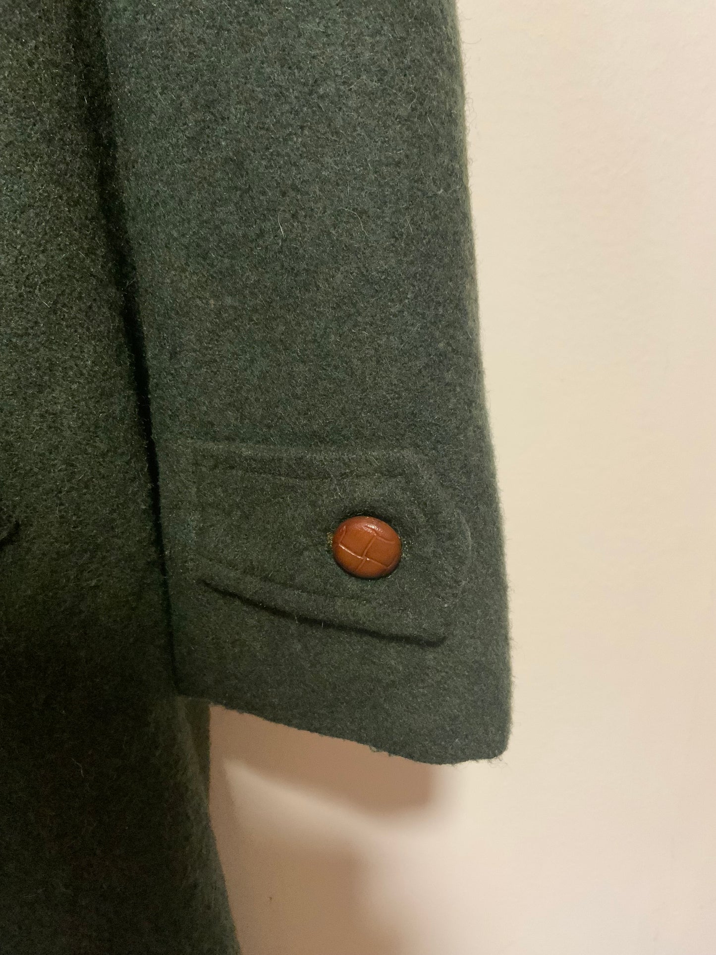 Superbe Manteau Kaki Loden Vintage Bulgarie