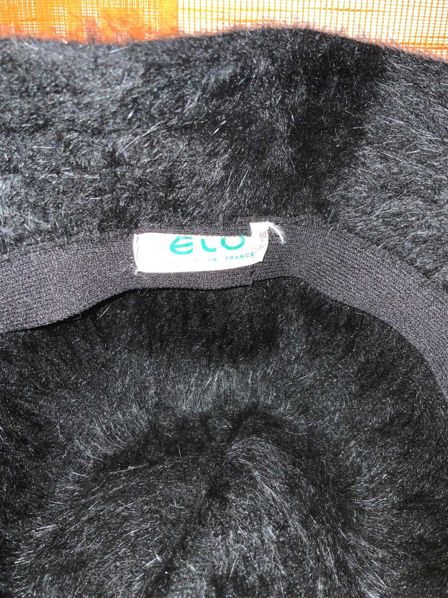 Chapeau cloche / Bob laine angora noire Vintage France