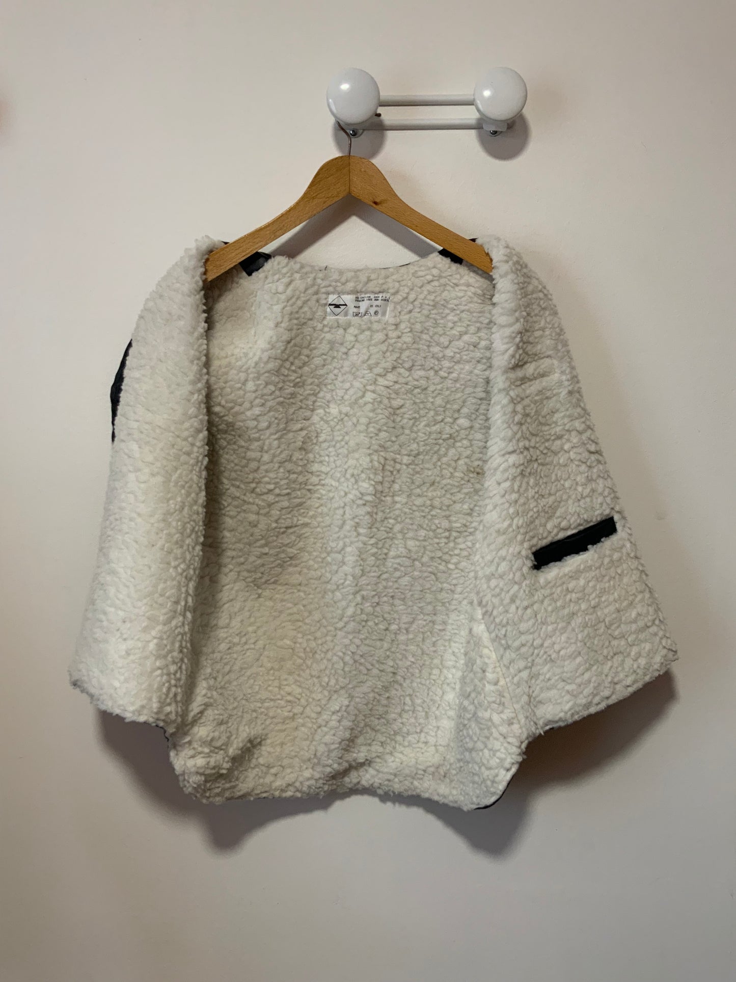 Blouson sans manche simili cuir noir Vintage