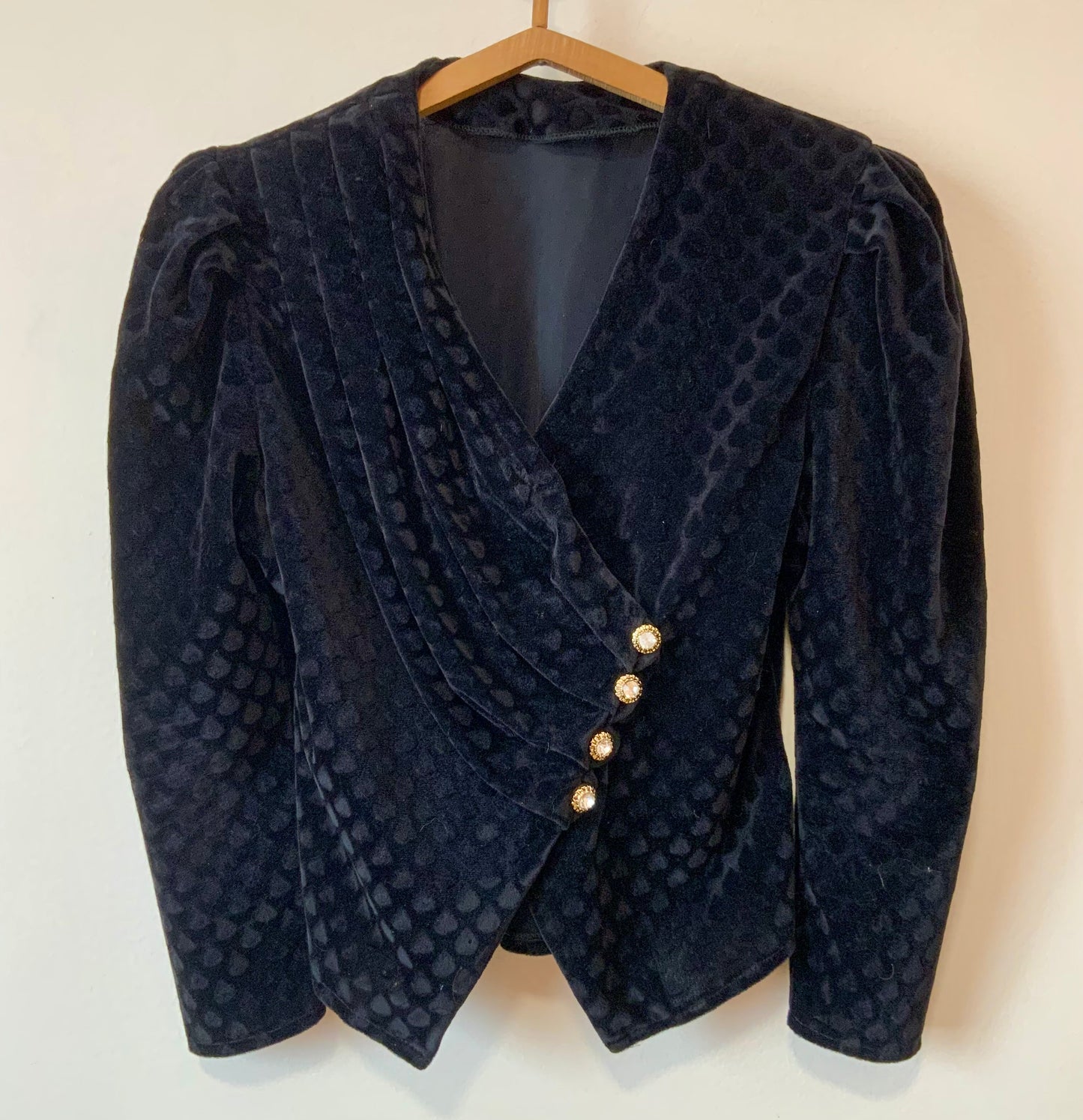 Veste impressionnante croisée Velours et EPaulettes Vintage 1980 France