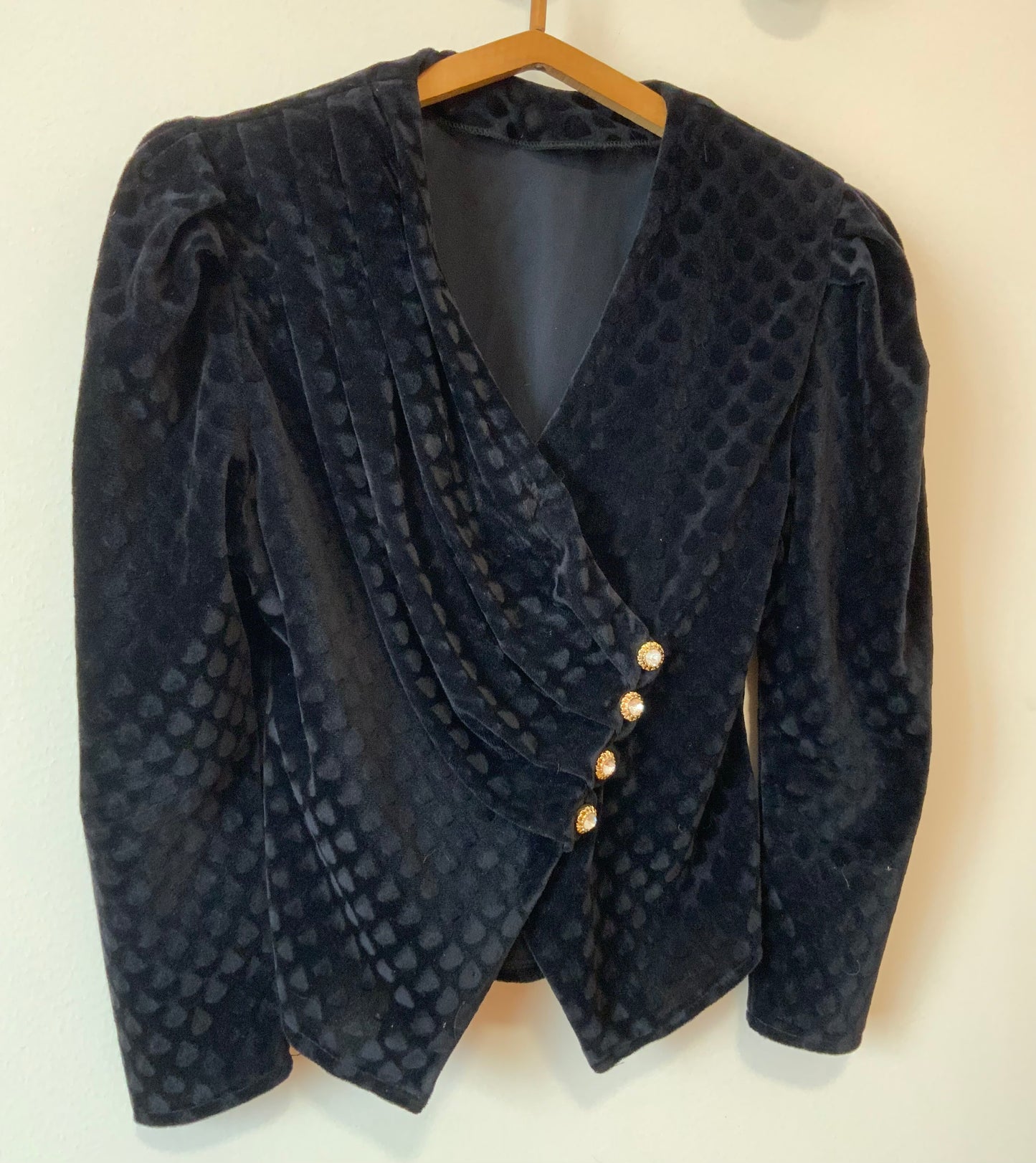 Veste impressionnante croisée Velours et EPaulettes Vintage 1980 France