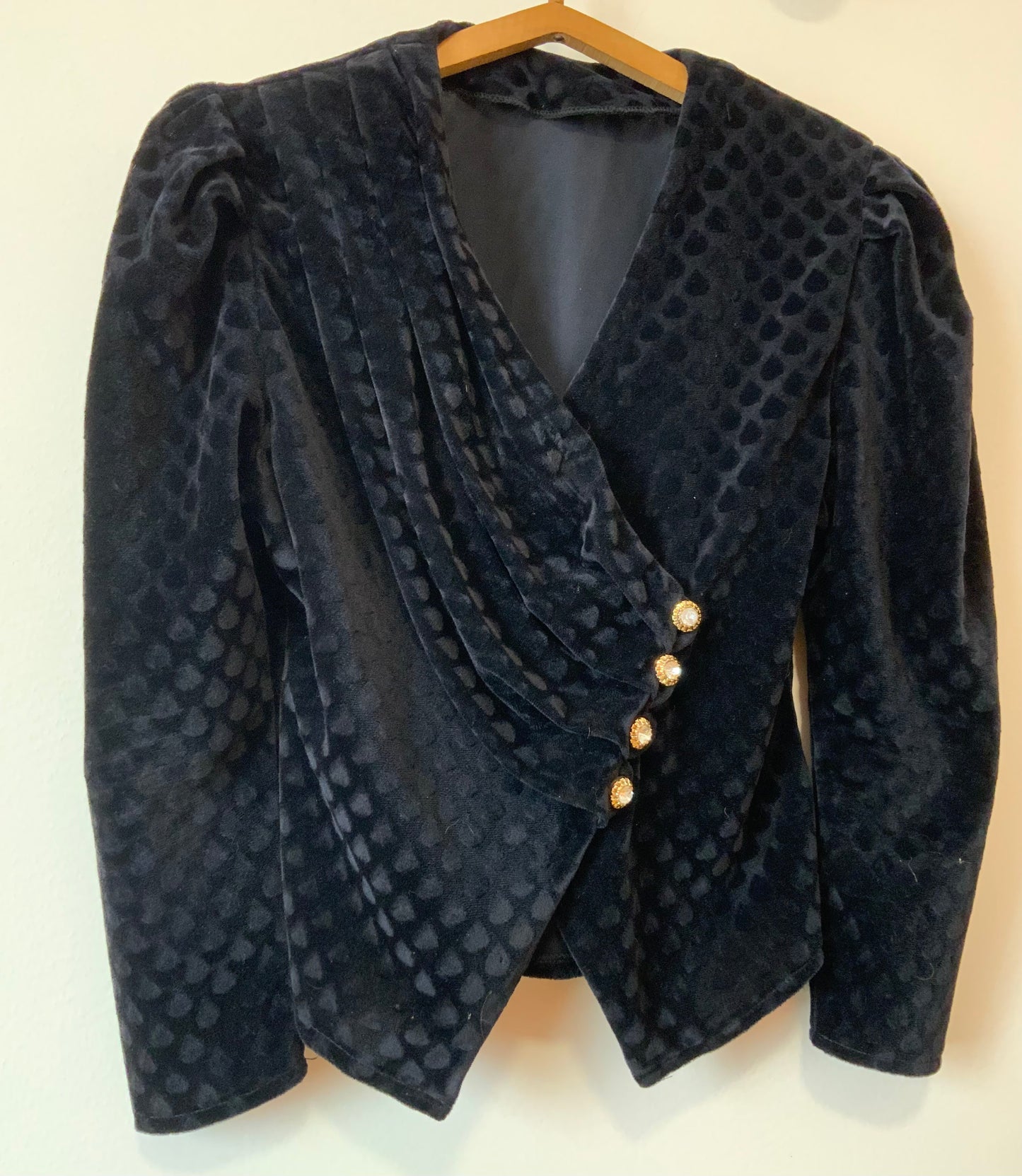 Veste impressionnante croisée Velours et EPaulettes Vintage 1980 France